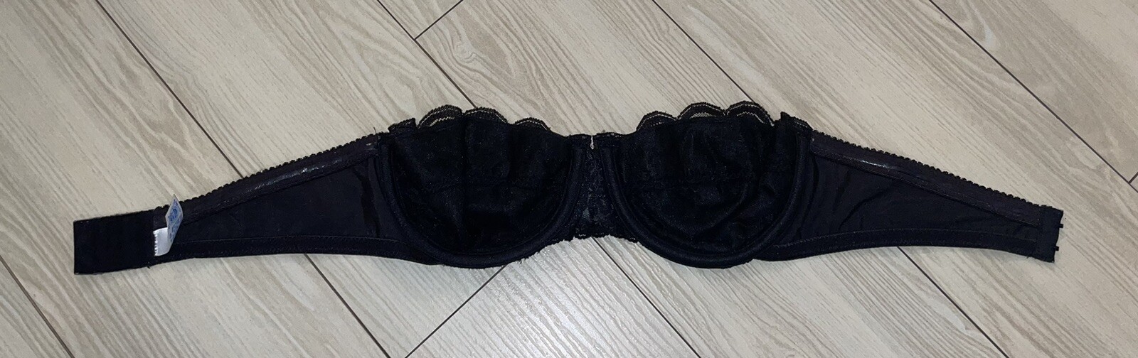 Vintage Chantilly Maidenform 7345 Strapless Bra Unlined UW Womens 34C Black