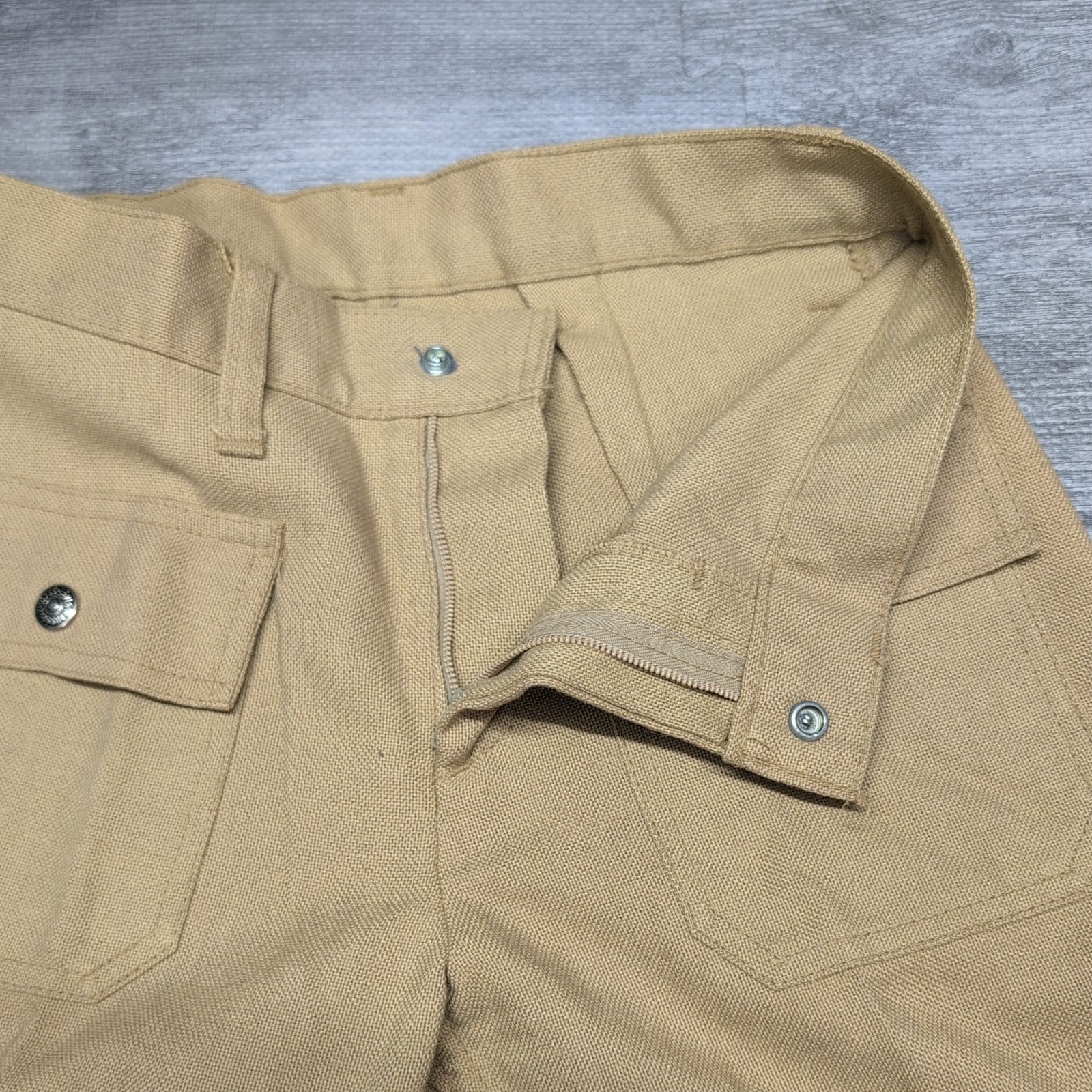 Levi’s For Gals Sta-Prest Cotton Canvas Slacks 28×32 Big E Bush Pants Bellbottom
