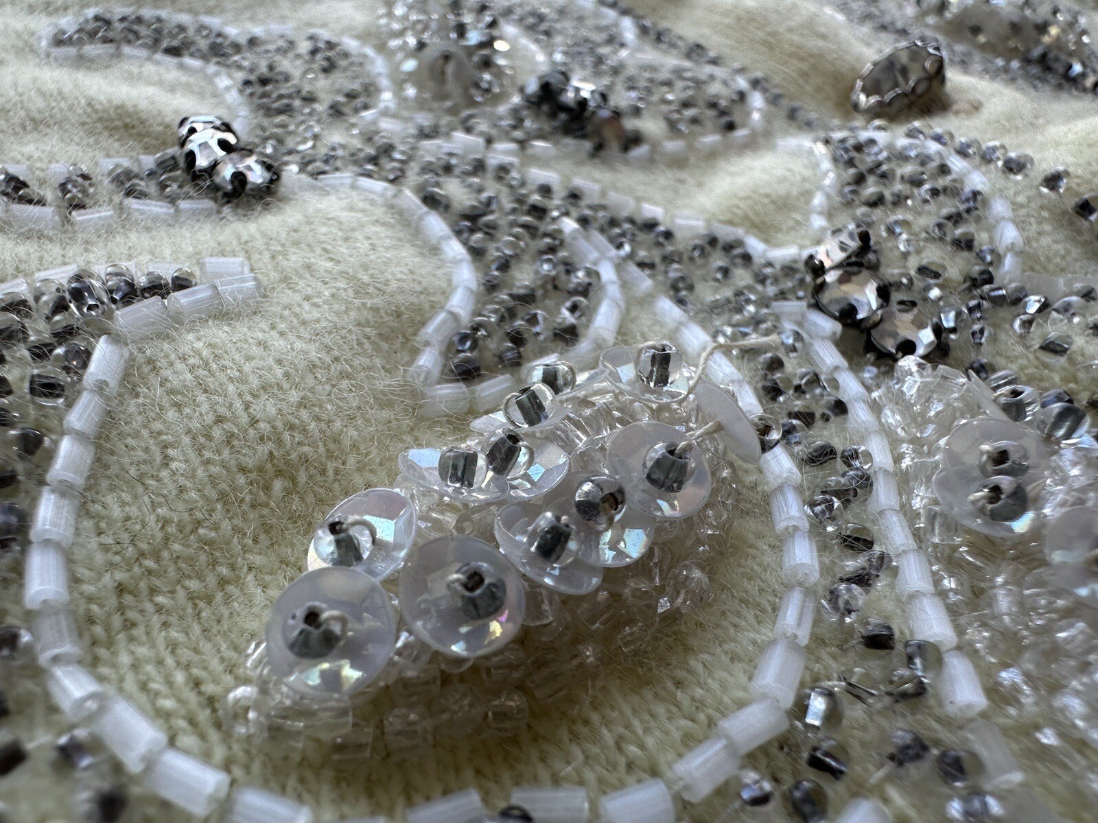 Vintage RARE Bullocks Wilshire by Ballantyne of Peebles Bedazzled Jewel Sweater