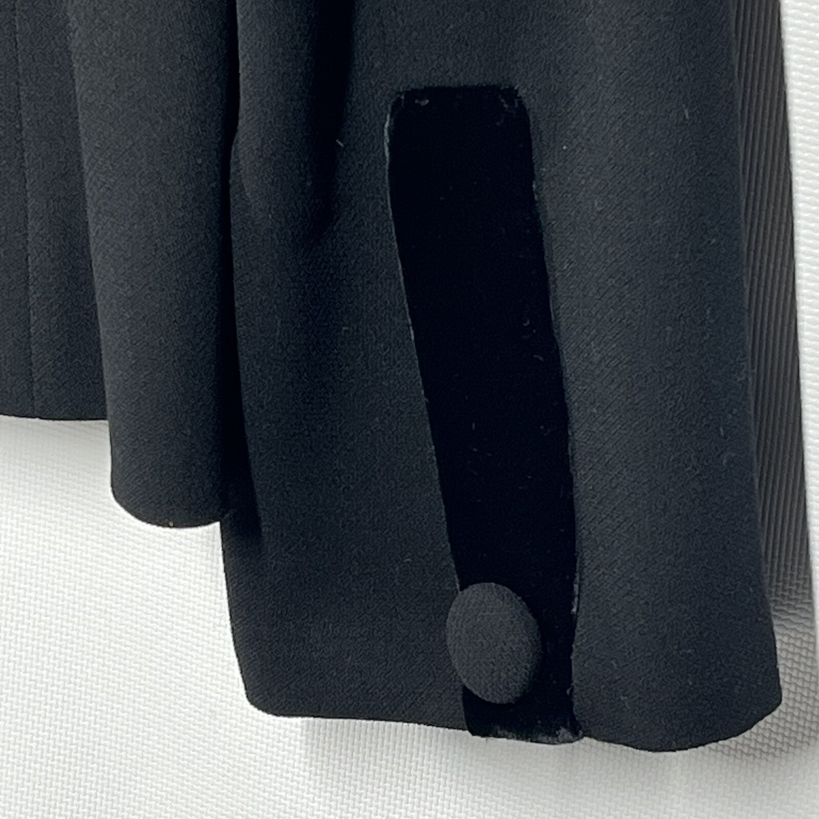 Griffith Gray for St John Wool Jacket 6 Black Tuxedo Style w/Velvet Trim USA Vtg