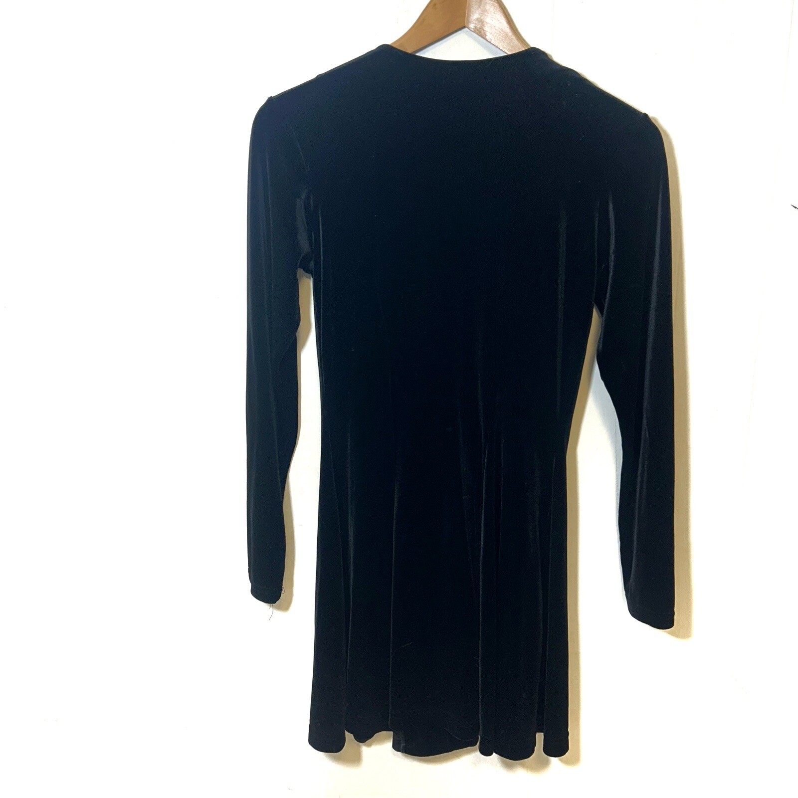 Vintage Luly K Velvet Velour Long Sleeve Mini Dress 80s 90s Y2K Double Breasted