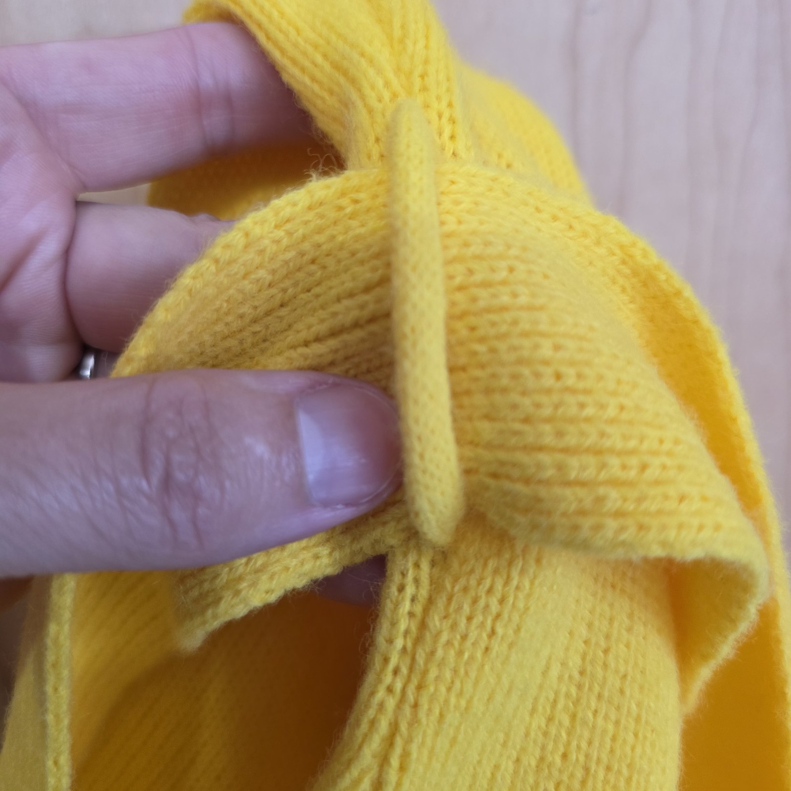 Alberic Beldoch Popper Vintage 60s Yellow Orlon Acrylic Belted Sweater Dress