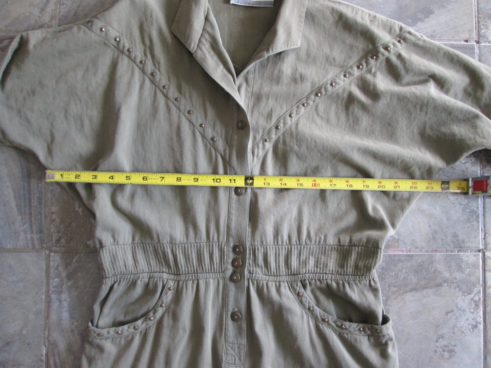 Vintage Joan Walters Petites Jumpsuit 12 32×25 Medium Large High Green Romper