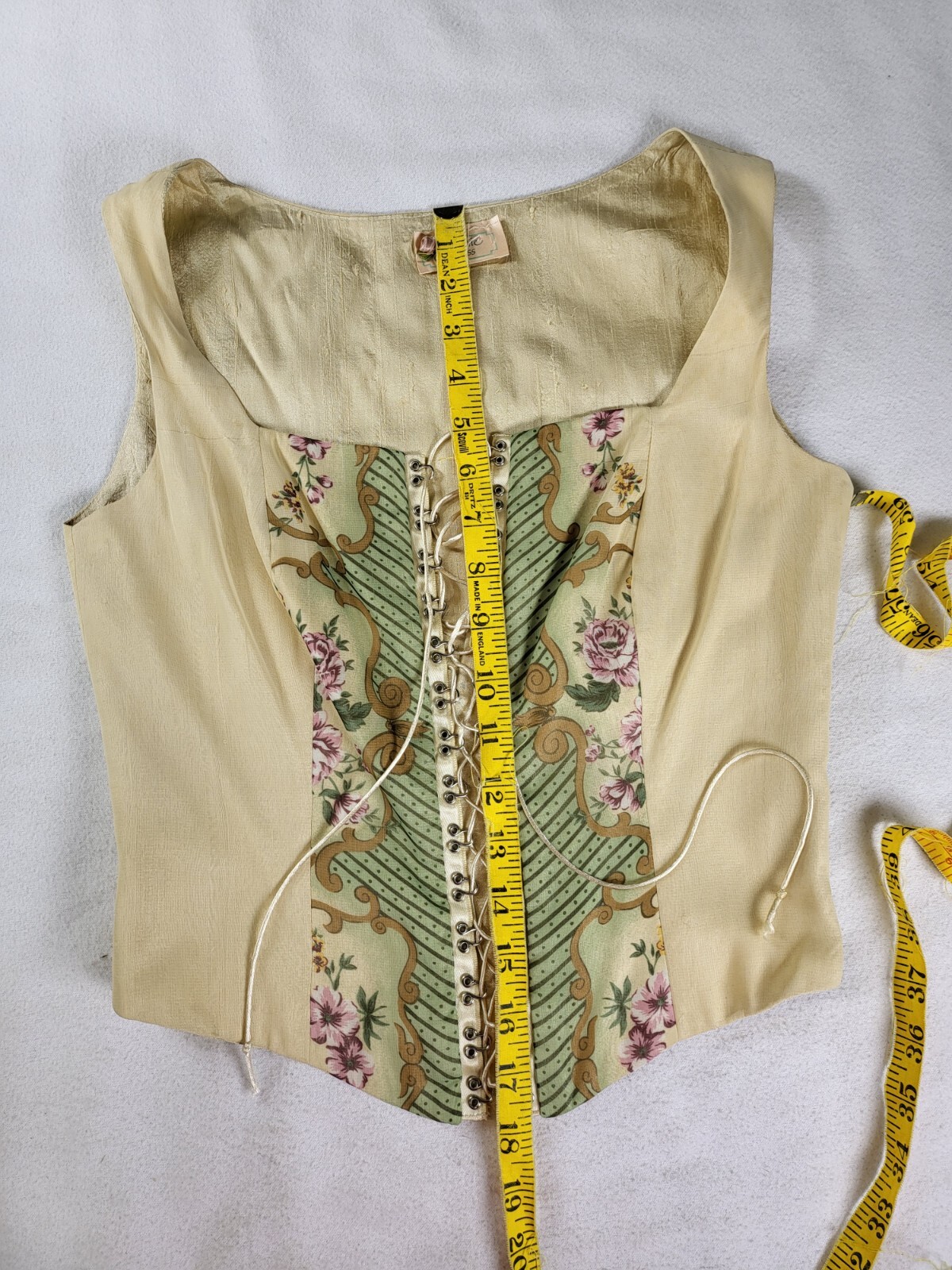 VTG Bonnie Strauss Corset Top and Silk Skirt floral Renaissance Theater Fairy