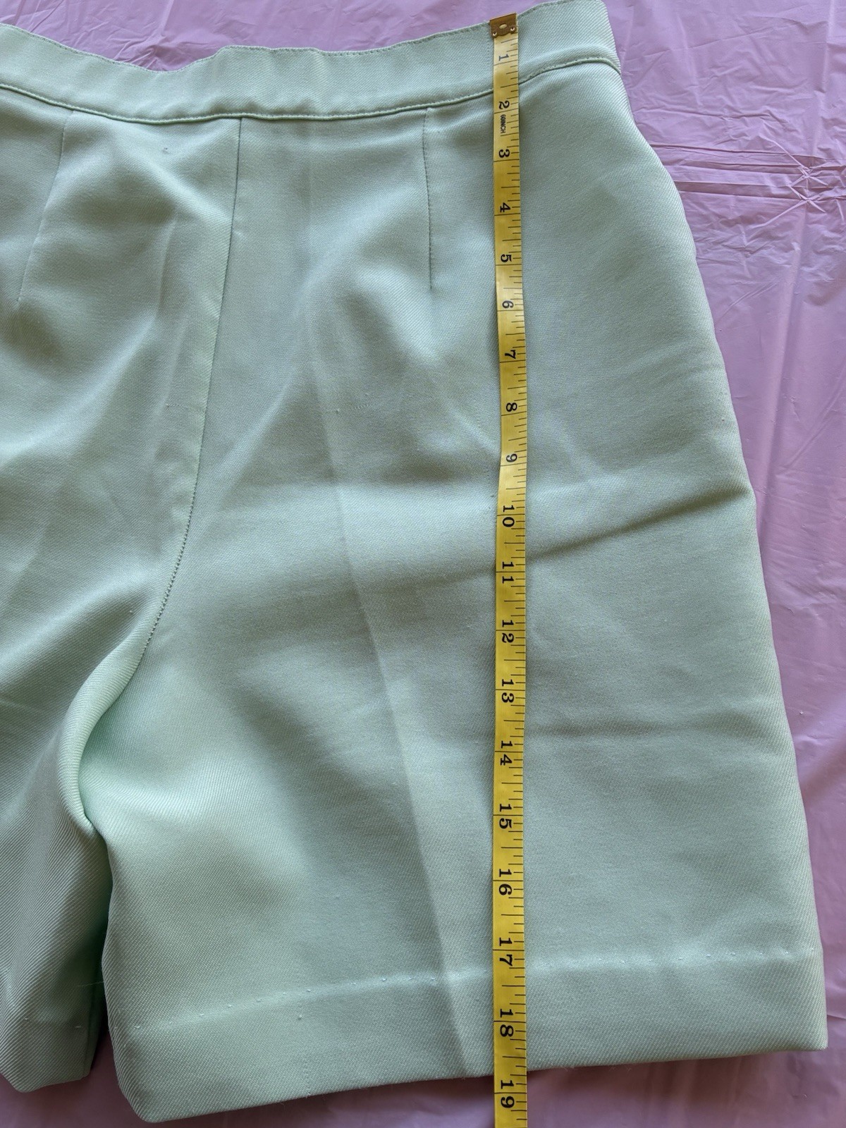 Vintage Stockton of Dallas Women’s Mint Green Bermuda Shorts 70s High Waist Sz L