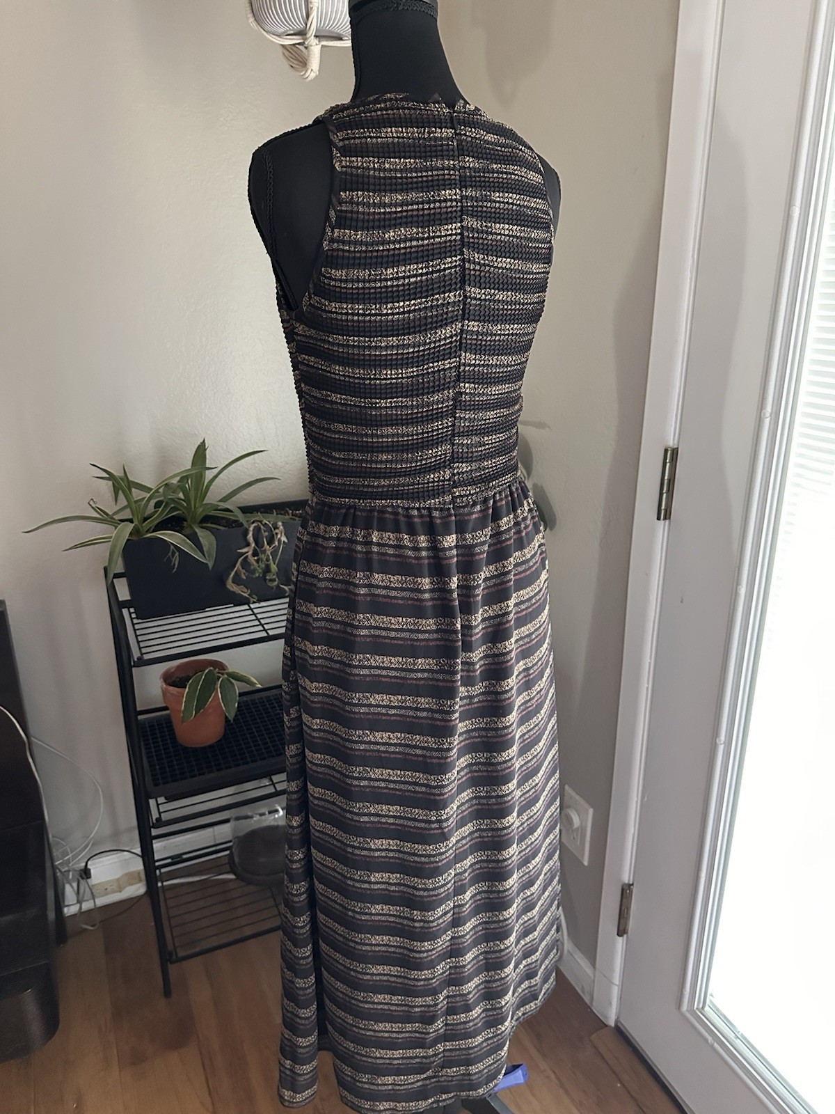 Kay Unger Petites Vintage 90s New York Halter Dress Striped Size 6 Multi Color