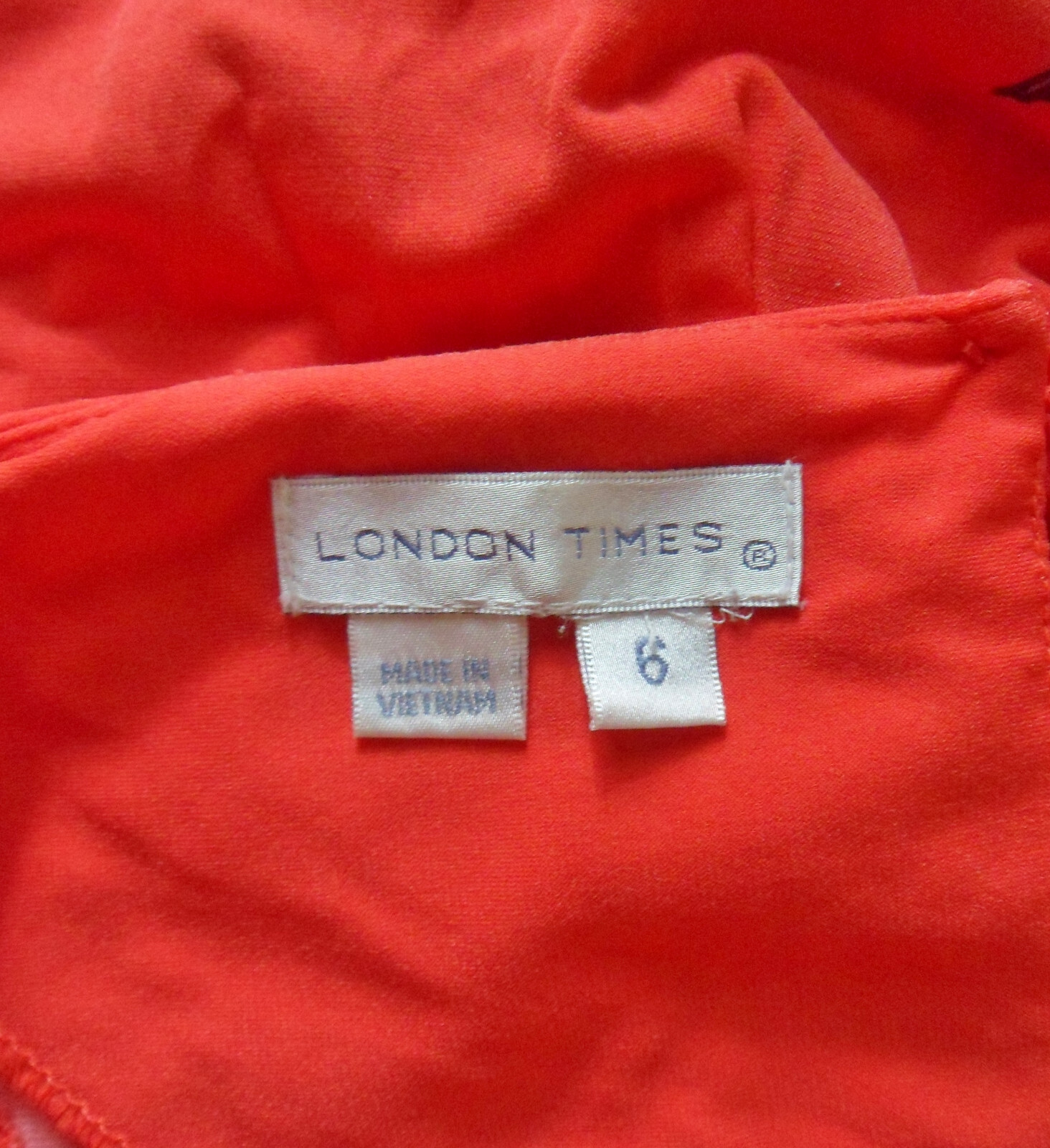London Times Red Poppy Dress, Vintage Polyester Pencil Dress, Size 6, Cap Sleeve