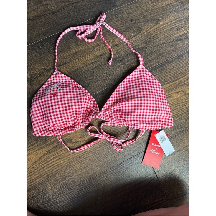 Old Navy x Disney Minnie Mouse Red Gingham Triangle Bikini Top women’s large