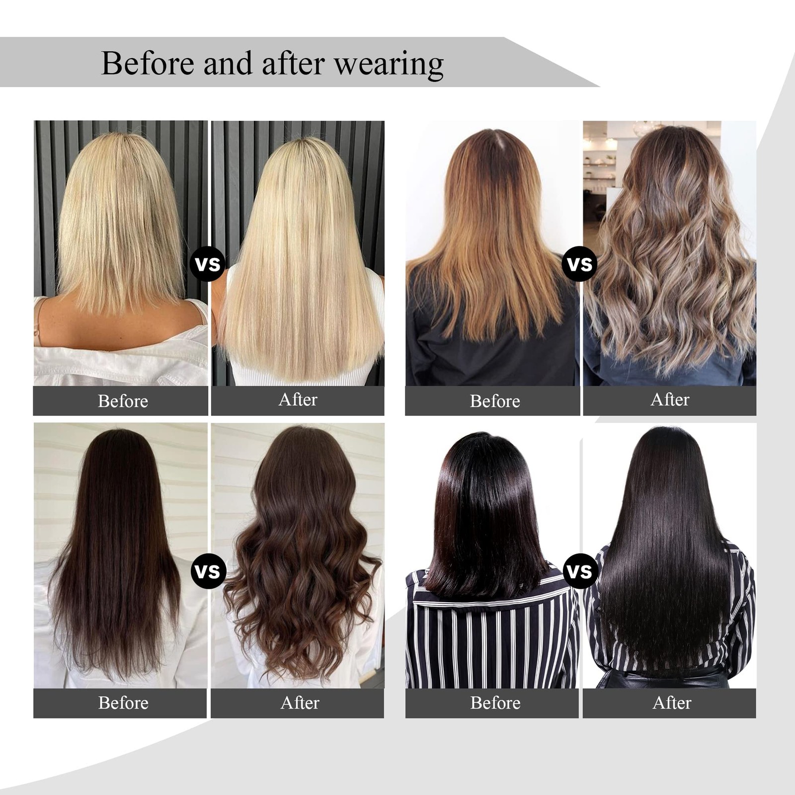 JESSBO Remy Tape In Human Hair Extensions Straight Natural Black