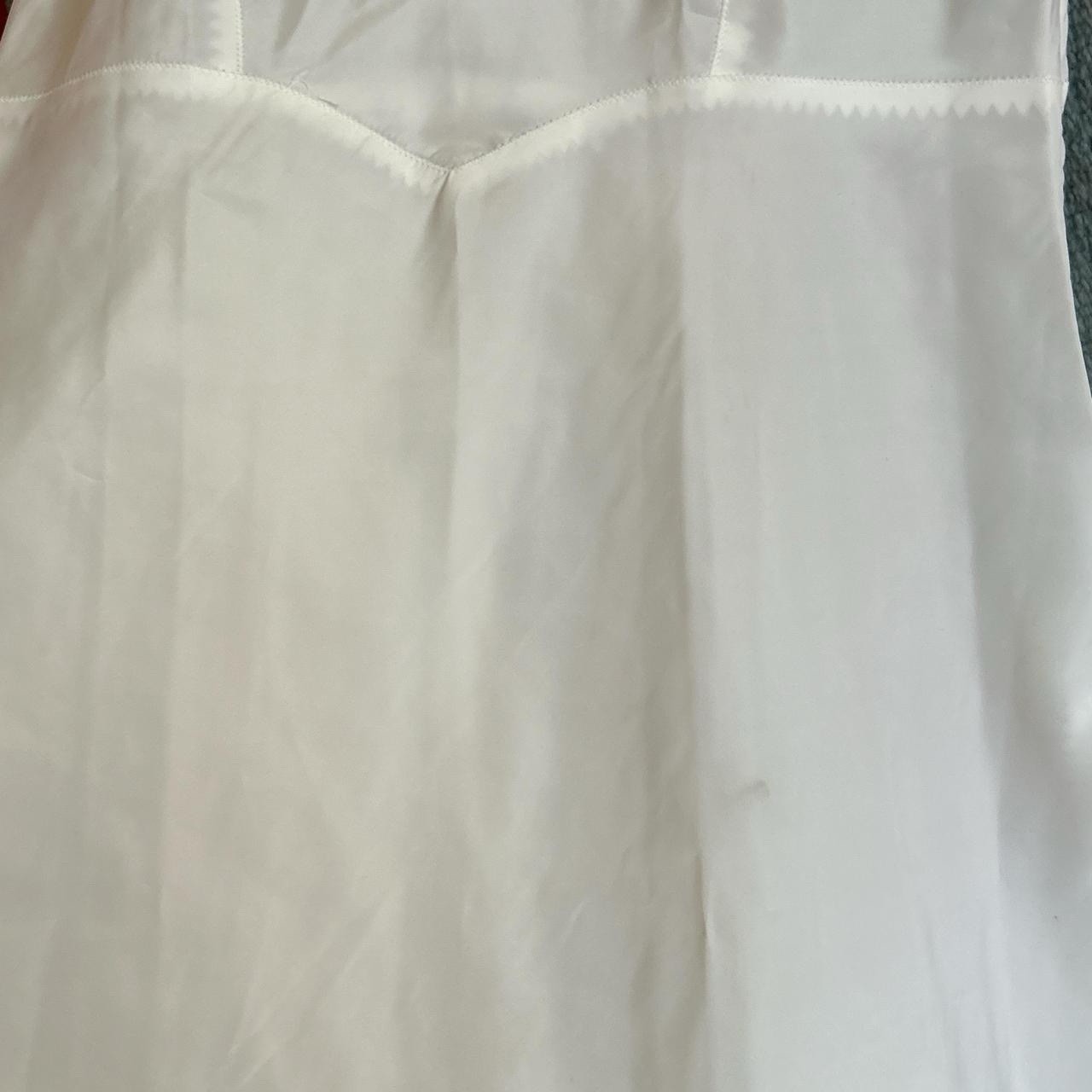 Vtg Deadstock Barbizon Endear 50s/60s White Tafredda Slip lace ruffle Sz 12 Miss