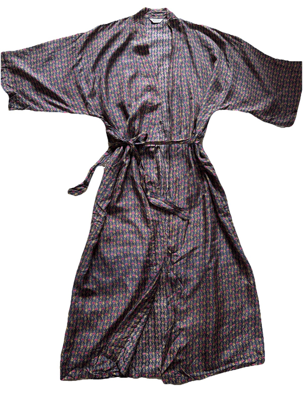 Vtg! Silk Robe Kimono Whitby Asian Long Lightweight one size NICE!