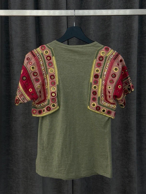 Vintage Alexander McQueen S/S2005 Green Mirror Work Top