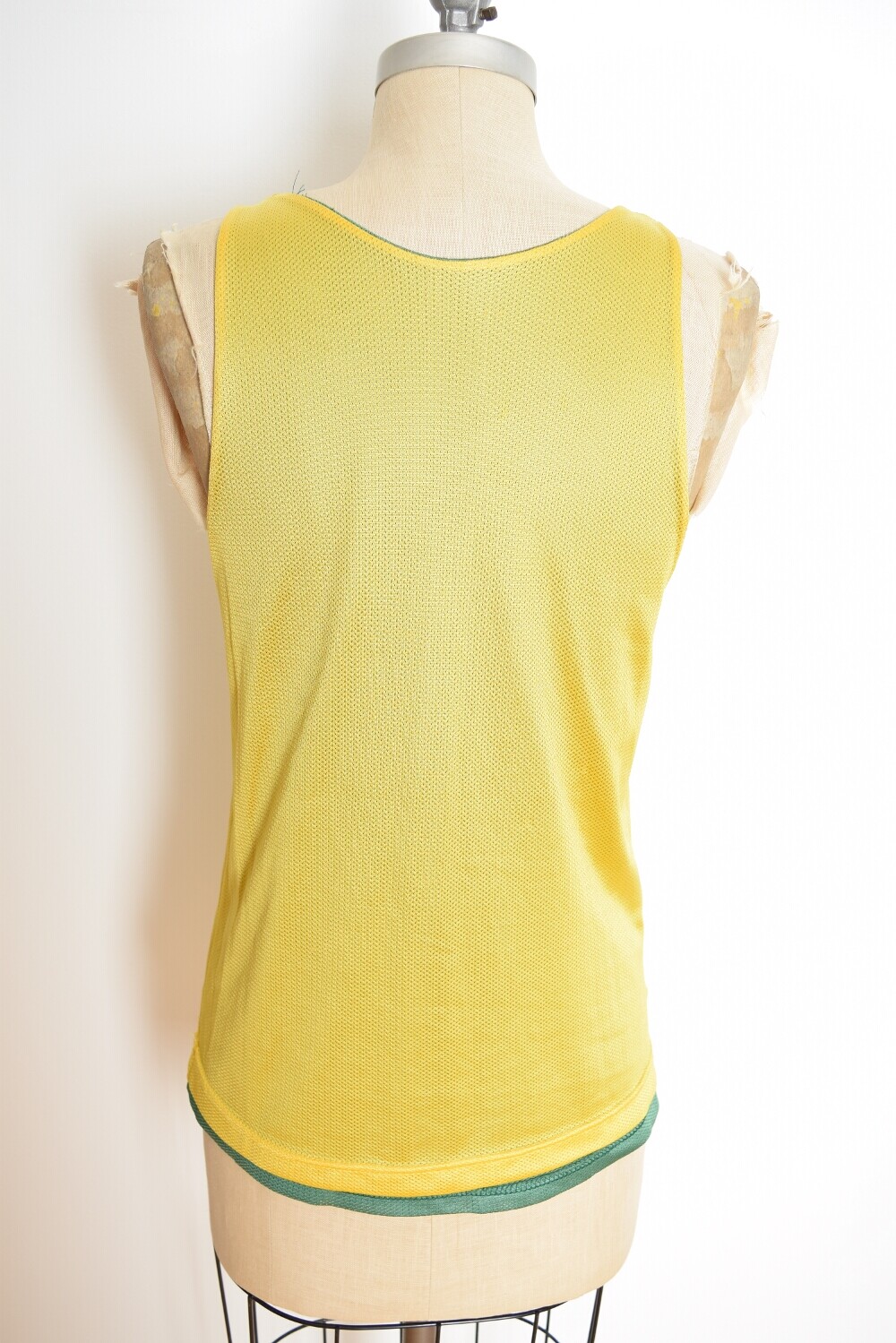 vintage basketball jersey green yellow AGGERS tank top shirt athletic sports S