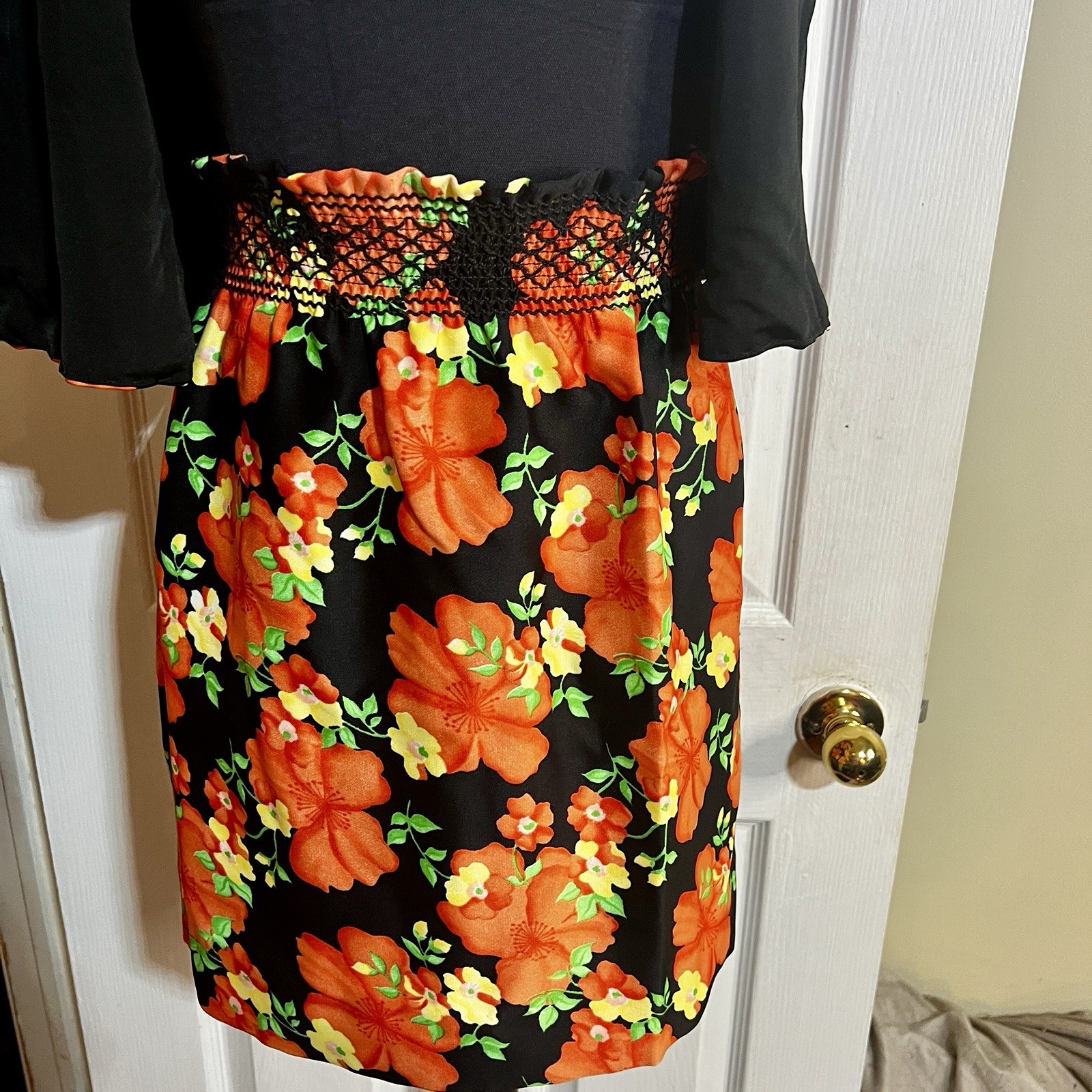 Vtg Wms 2Pc Floral Coral Vest Mini Skirt Retro Preppy Mod Boho Casual Set M/L