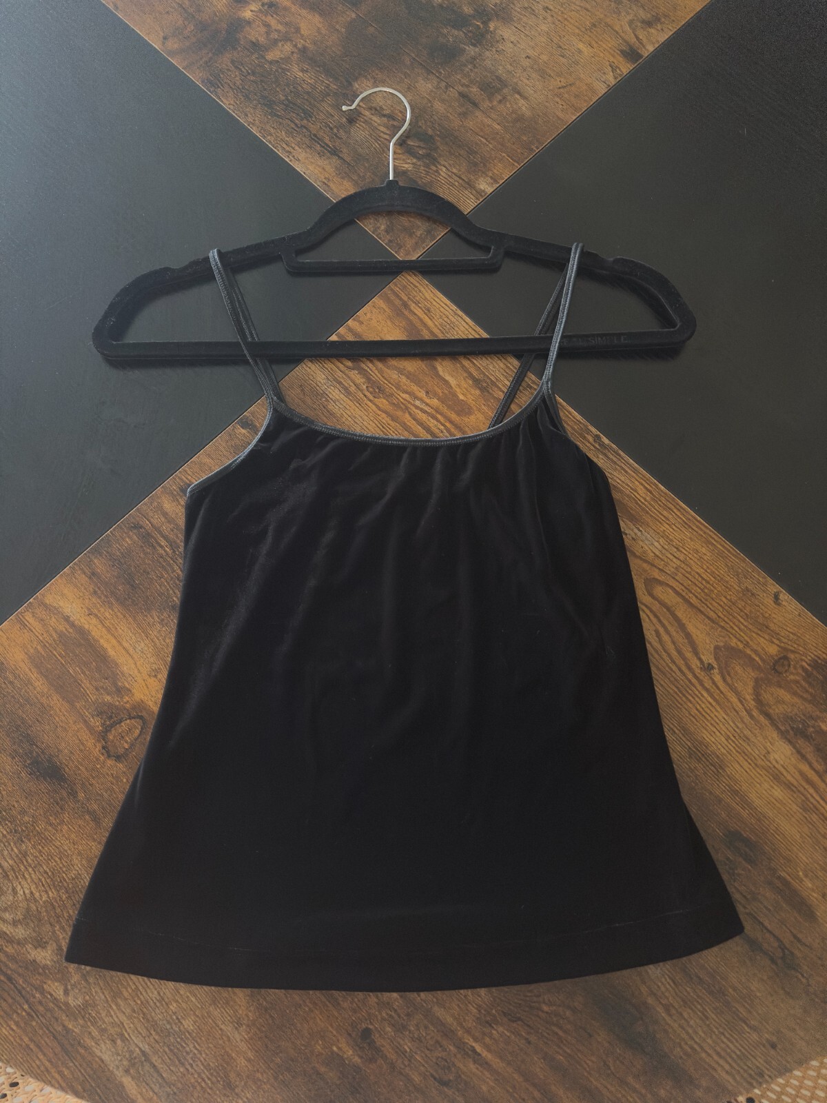 Vintage WARNER’s Velvet Beware, Small Black Tank Top Camisole Spaghetti Straps