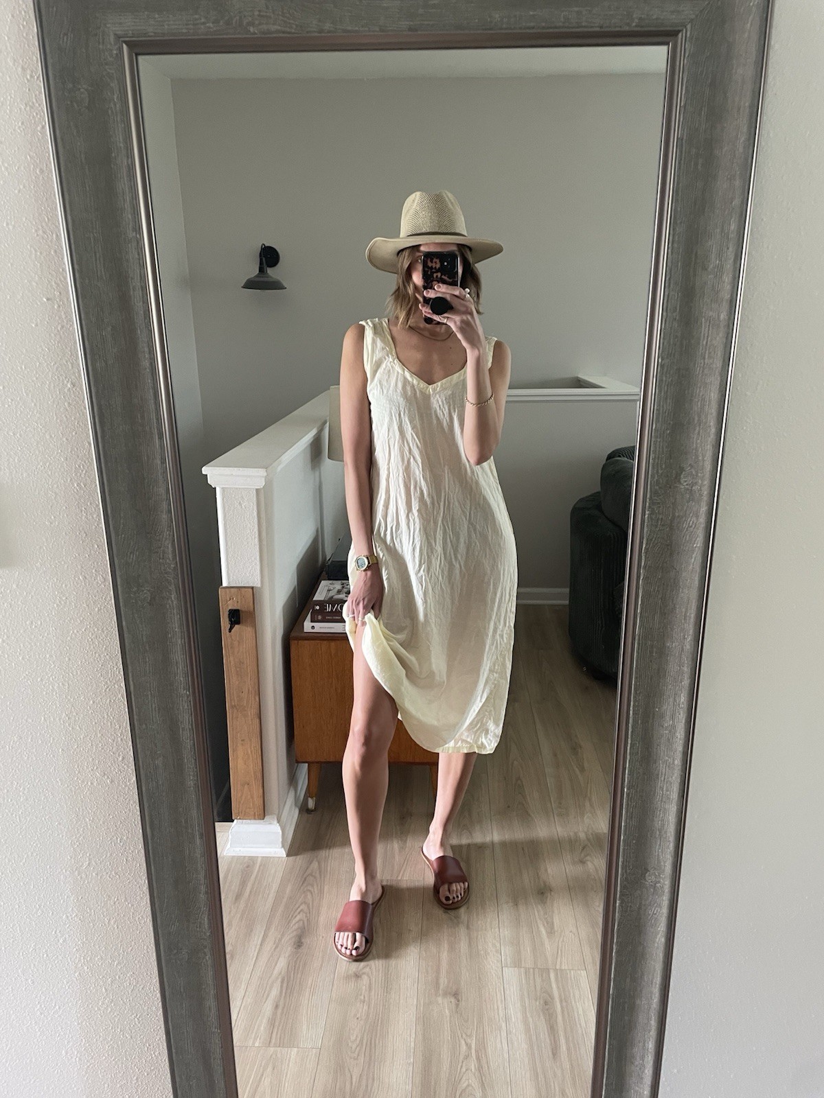Women’s Vintage 100% Cotton Butter Yellow Slip Dress