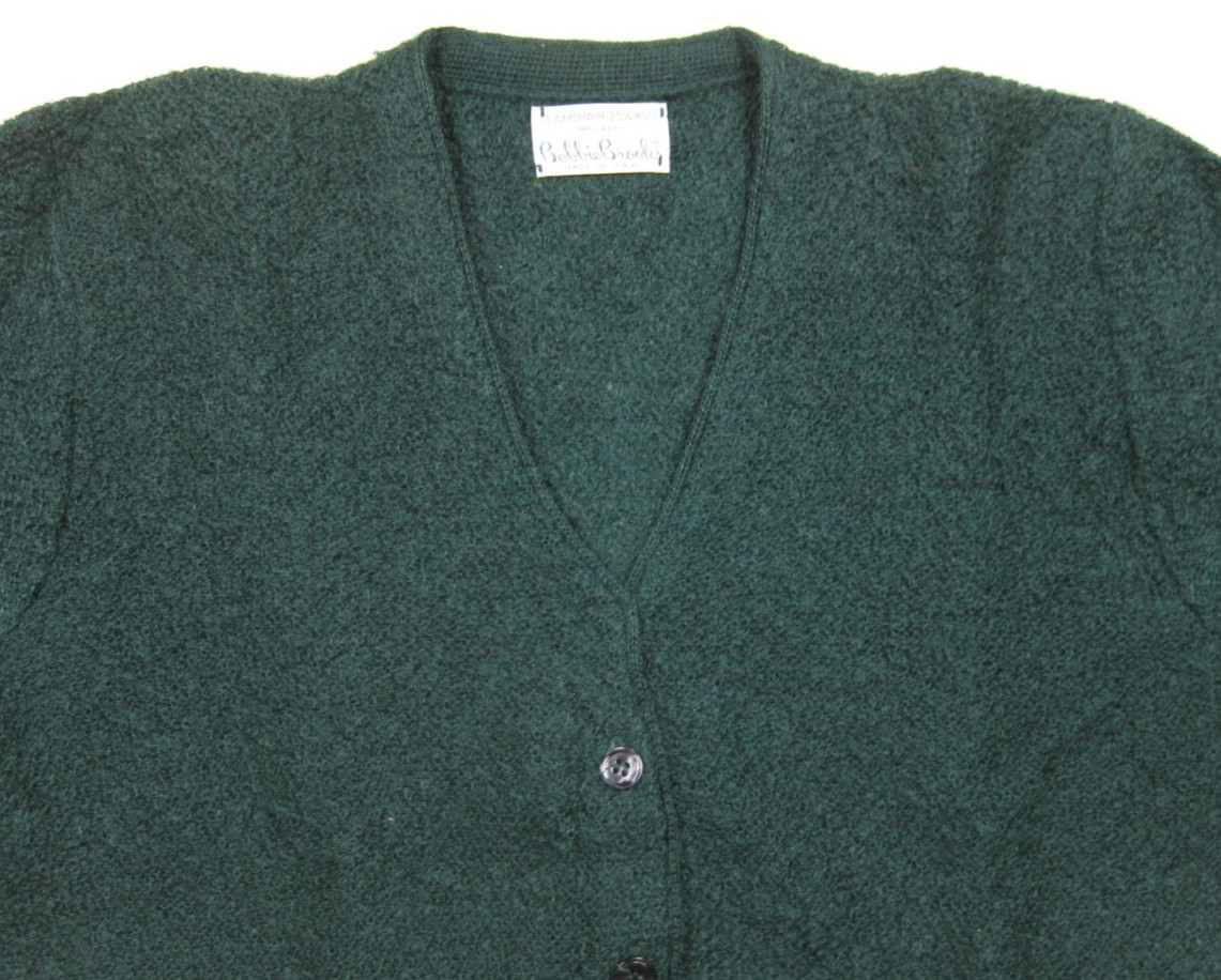Vintage 60s Bobbie Brooks Mohair Wool Cardigan Sweater Womens (M) V Neck Grunge