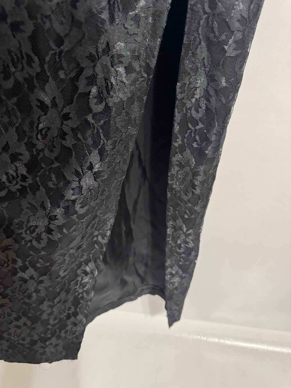 LA Glo Size 11/12 Vintage 90s Sexy Black Lace Cocktail Party Dress Whimsygoth