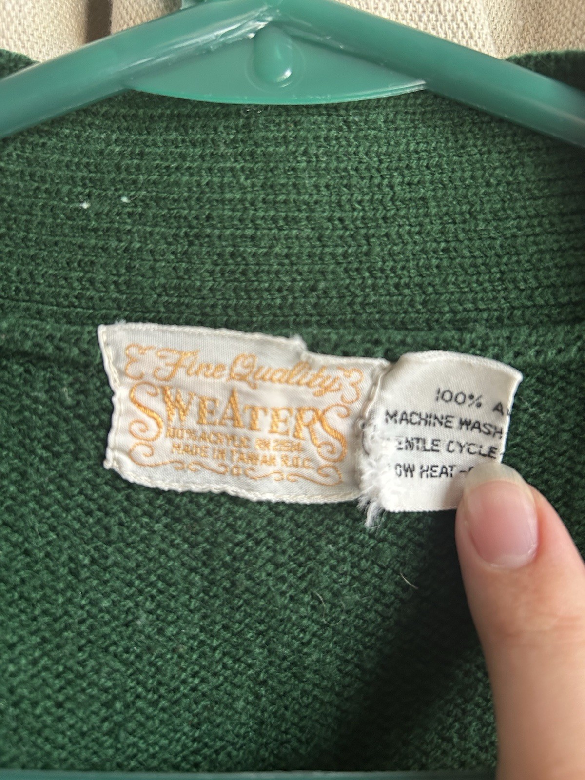 Vintage Rose Cardigan Size M Women’s Sweater Cottage Core Granny Knit Green 70s