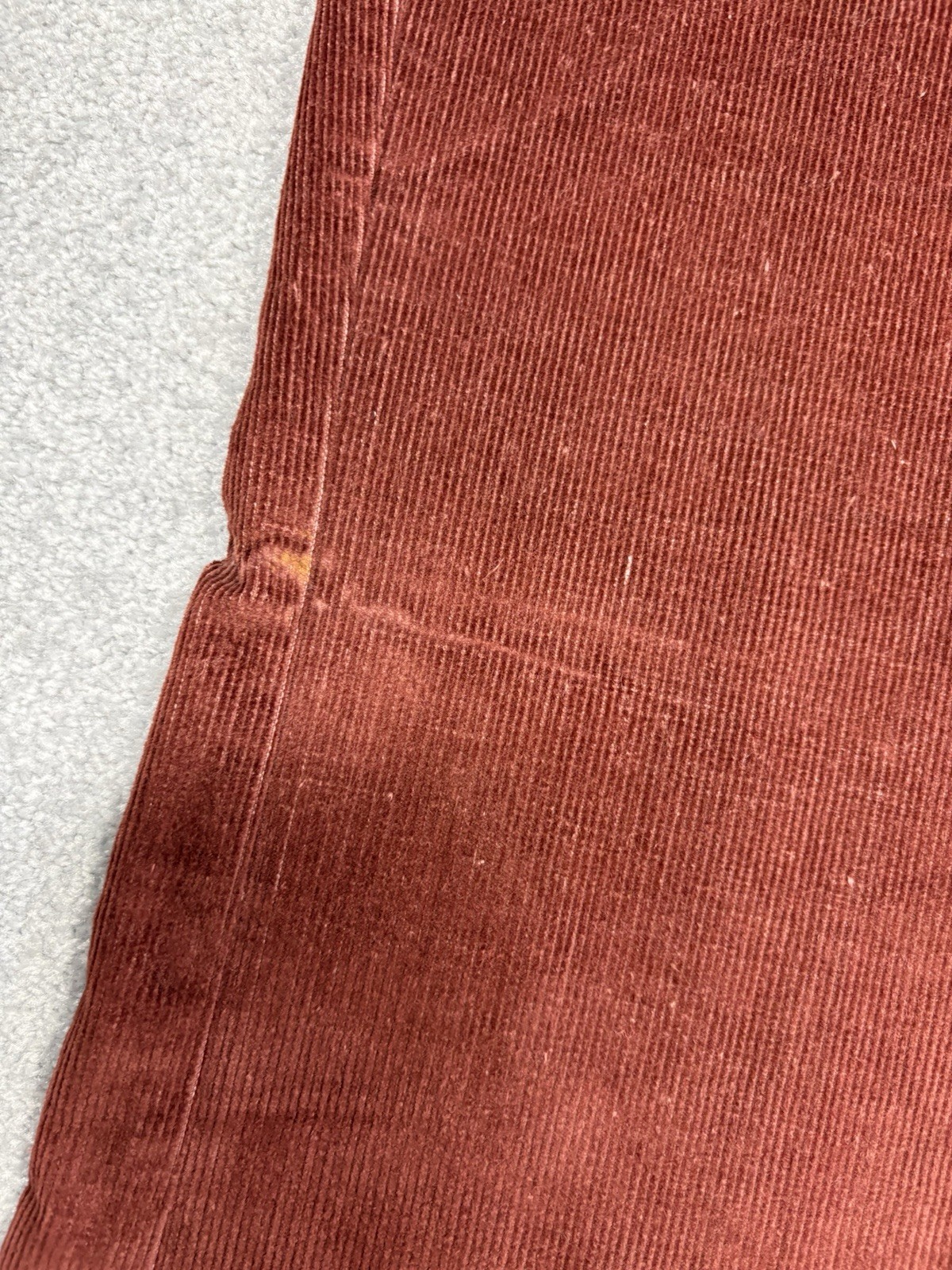 1960s Flare Corduroy Bell Bottoms Rust Red Vintage Talon Zipper Size 38×29