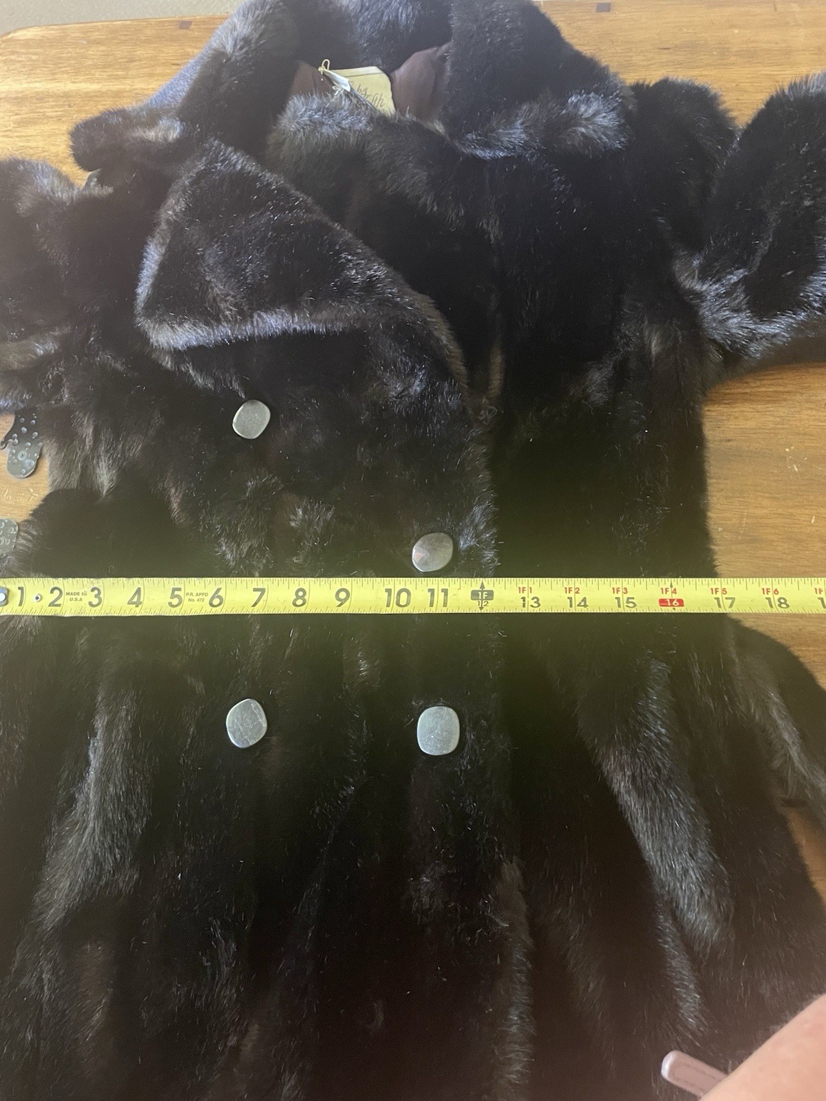 Vintage Mob Wife Faux Fur Coat Y2K Saks France Brown Sash Belt Sz Small S