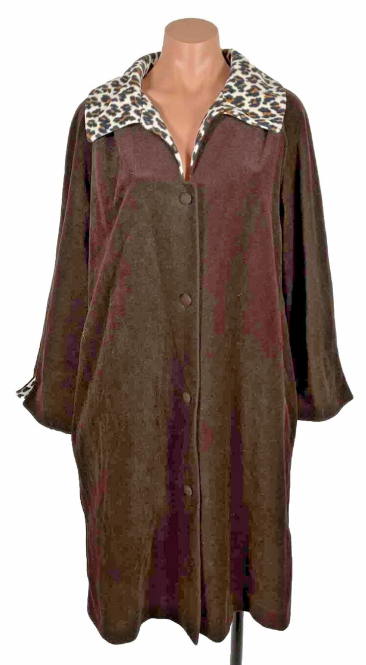 VTG 60s VANITY FAIR Leopard animal print leopard HOSTESS House Coat ROBE sz M