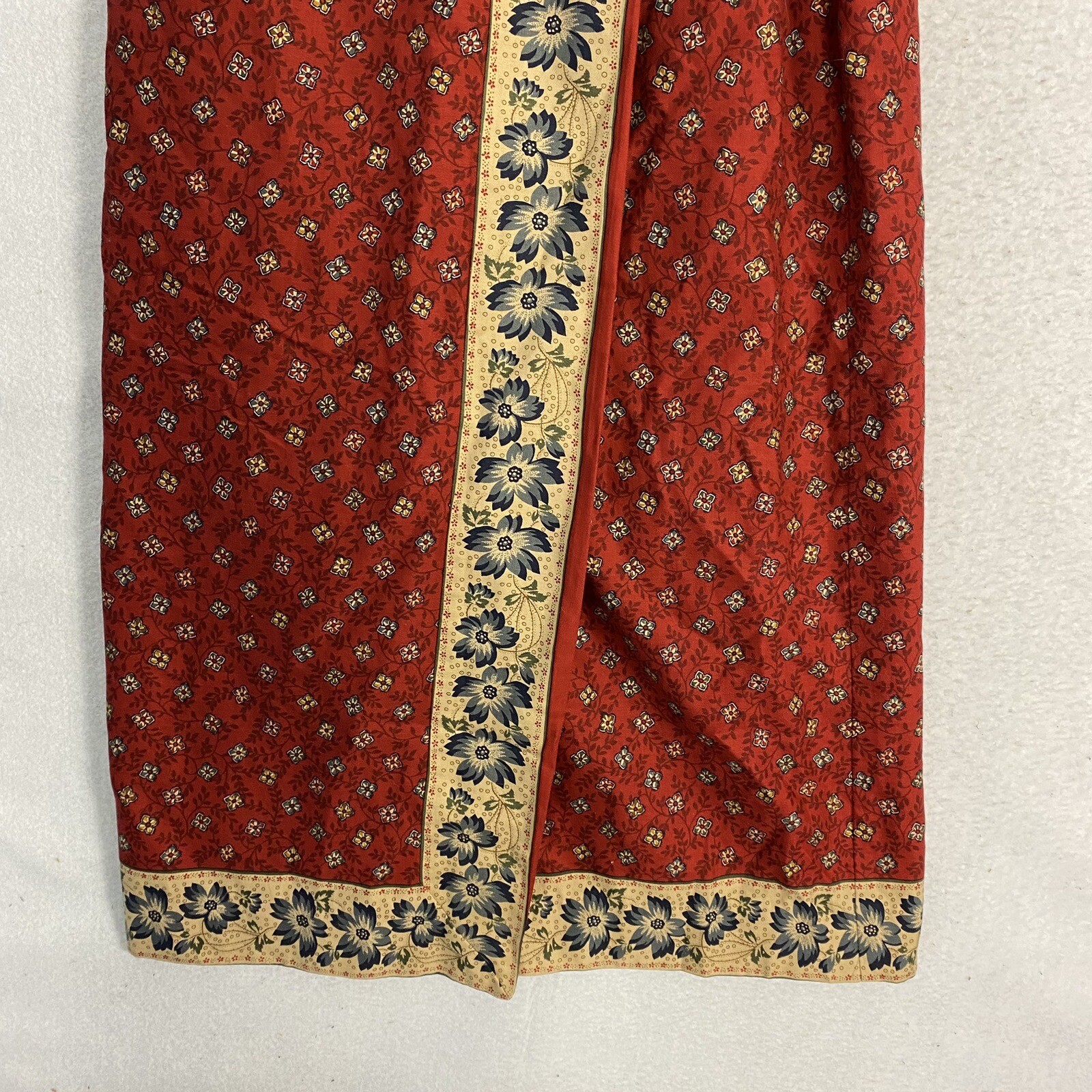 VTG Cottagecore Floral Wrap Skirt Maxi Straight Size 12 Eagles Eye 90s 28