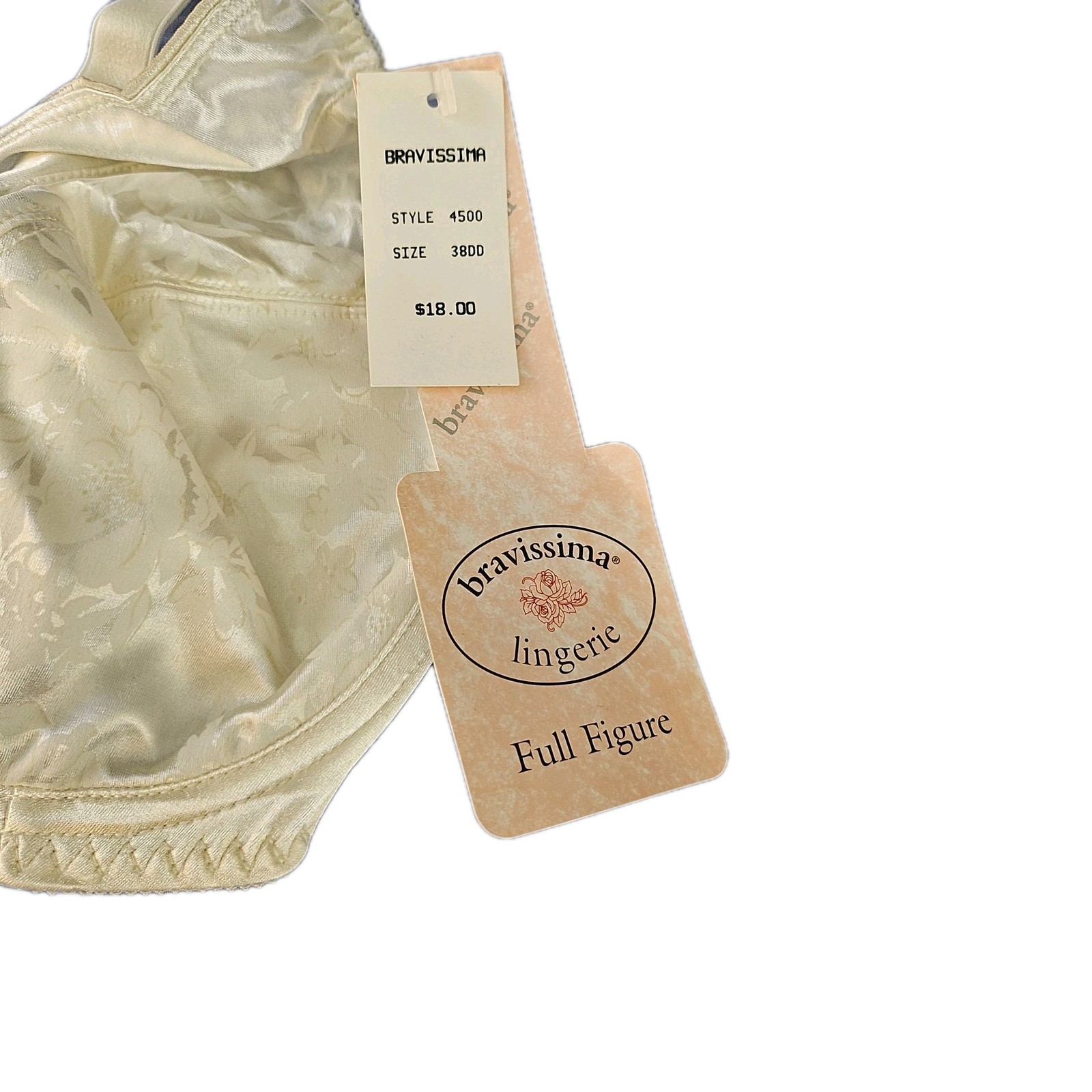 Vintage Bravissima Unlined Underwire Bra Womens Size 38DD White 80s New with Tag