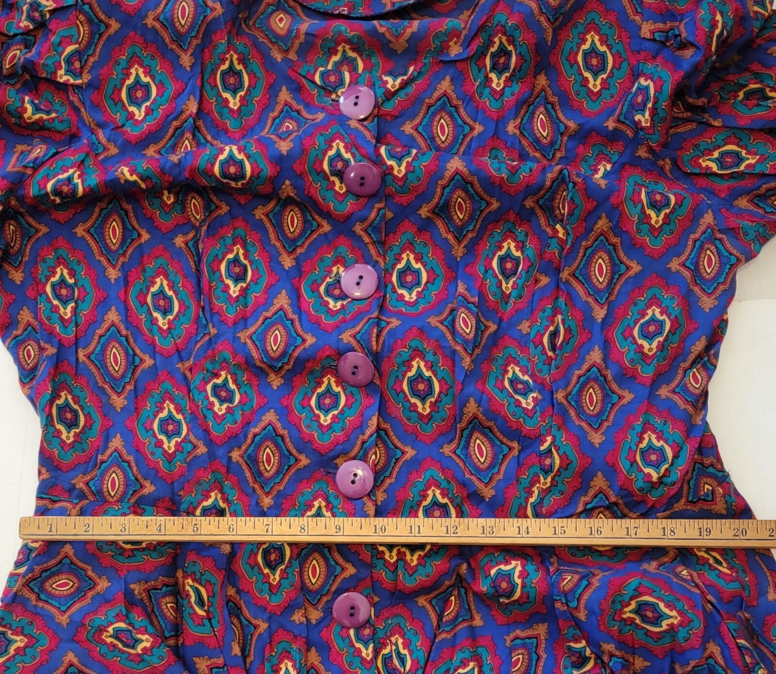 Women’s 1980s Vtg Dress Sz22 Kate Warner Made In USA Multicolor Dress Pre-owned