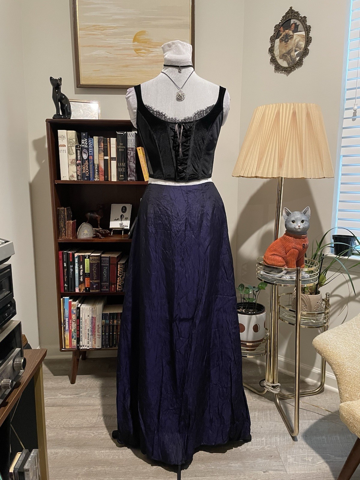 Vintage 90s Bebe Dark Purple Crinkle Maxi Skirt Size 6 Whimsigoth Fairy Grunge