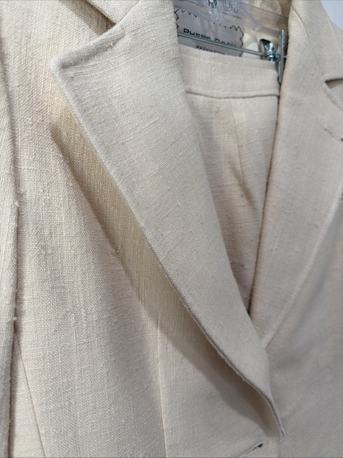 VTG Don Sayres 100% Silk High-Waisted Wide-Leg Tailored Pant Suit Sz 12 Tall