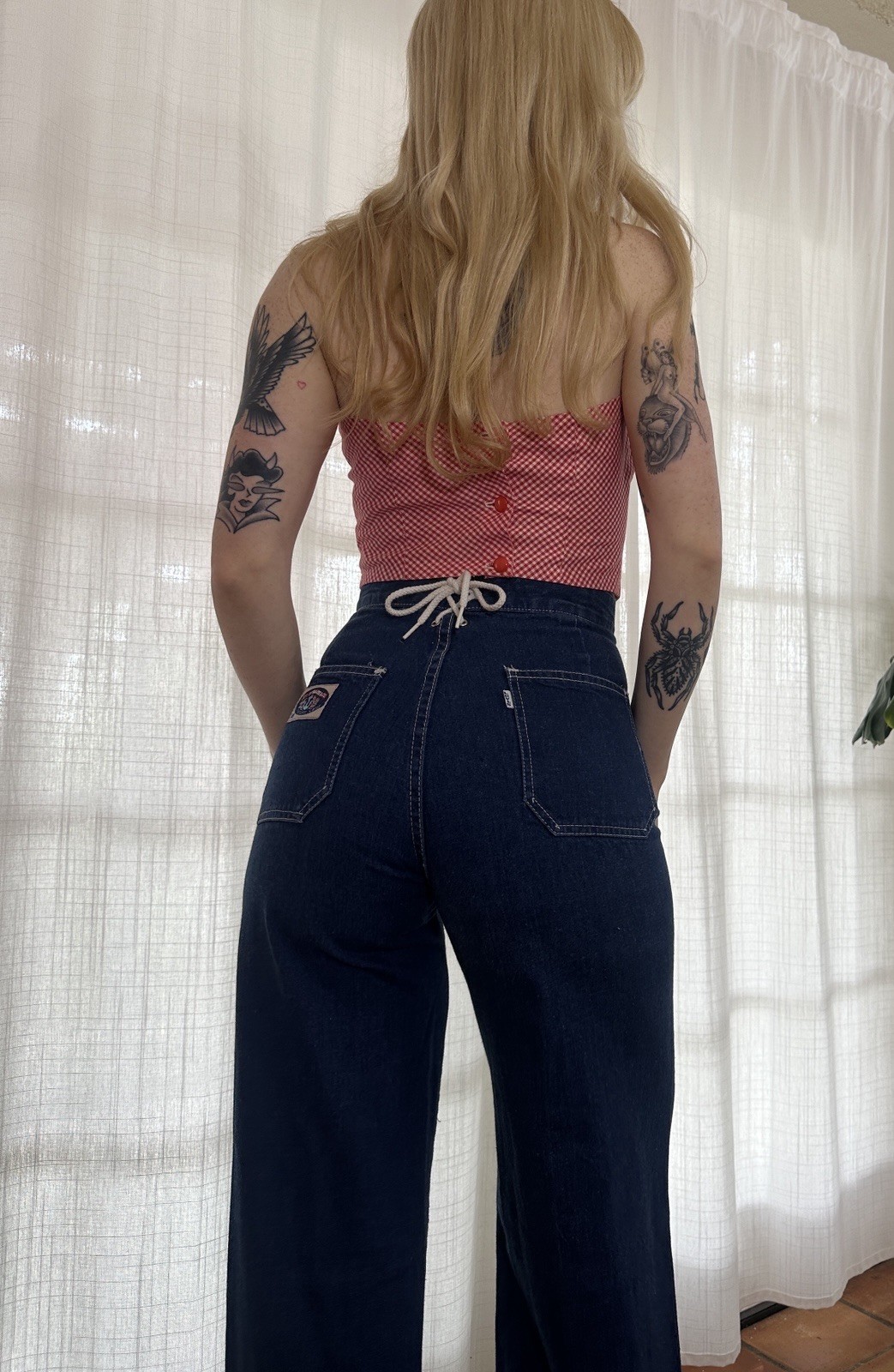 1970s Levi’s Nautical Lace up Sailor Style Bell Bottoms Vintage 70s does 40s