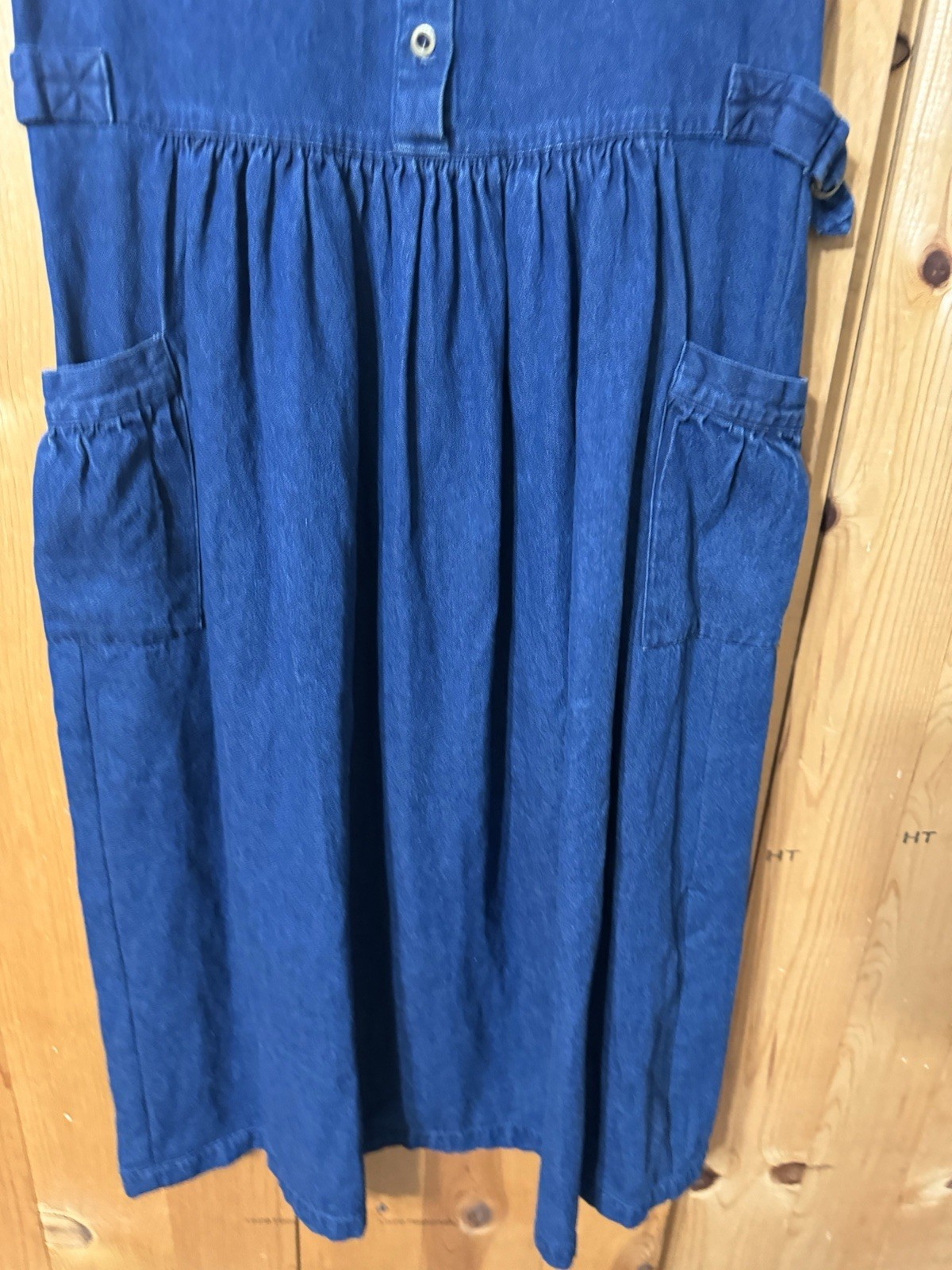 Eddie Bauer 1980s Dark Jean Jumper Dress Women’s XS(tag M) Bust 34” Read PRARIE