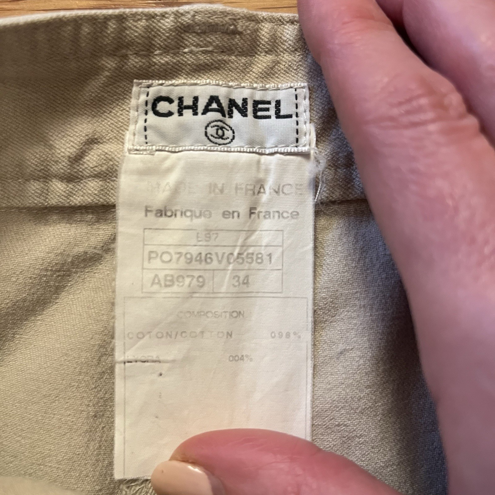 Vintage 90s CHANEL Cream Pants Lace Up Ankles Women’s Sz Fr 34 US 2 XS