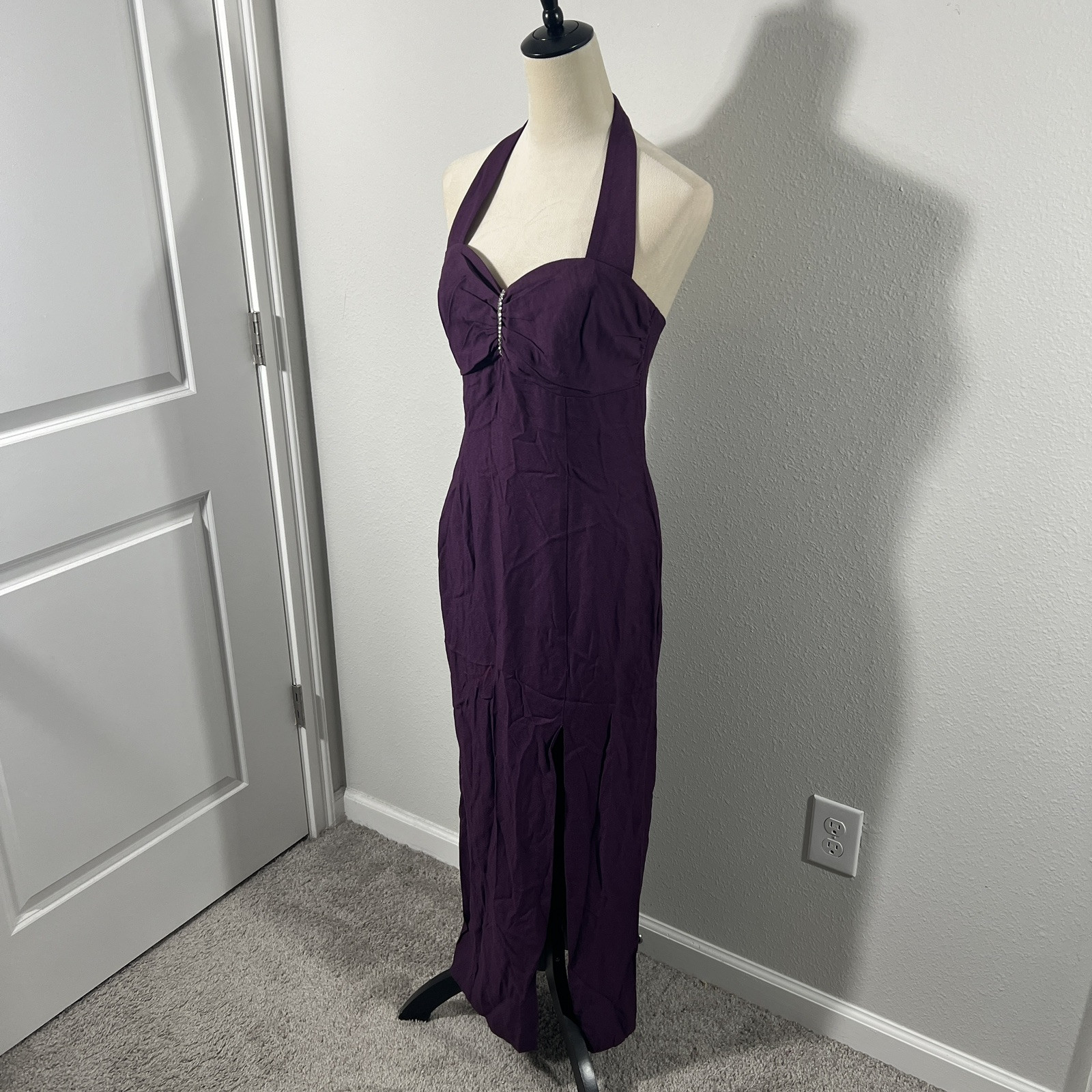 Vtg 90s Y2k Blondie And Me Evening Halter Prom Party Dress Gown Elegant Sz 9/10
