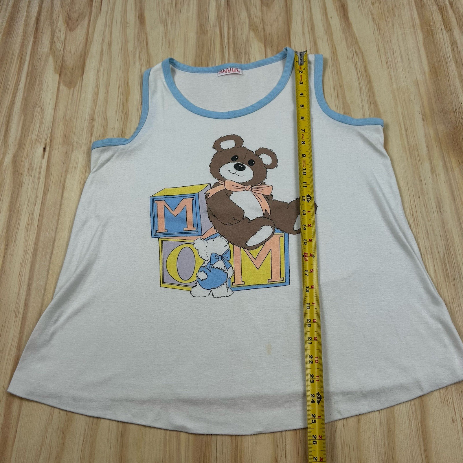 Vintage 1990s Teddy Bear Tank Top Grandma Core XL Made in USA