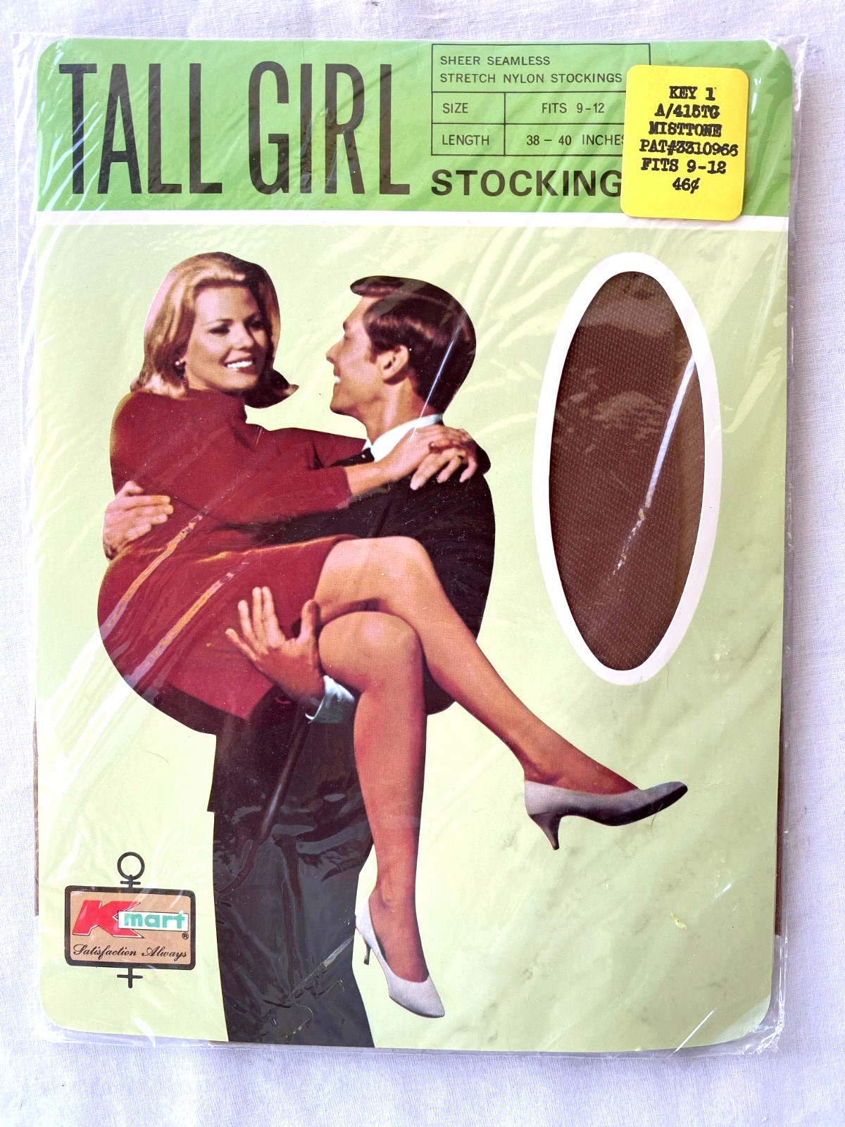 VTG 60s..TALL GIRL..MIST TONE..STOCKINGS..NEW..Size 9-12..38 -40 in tall