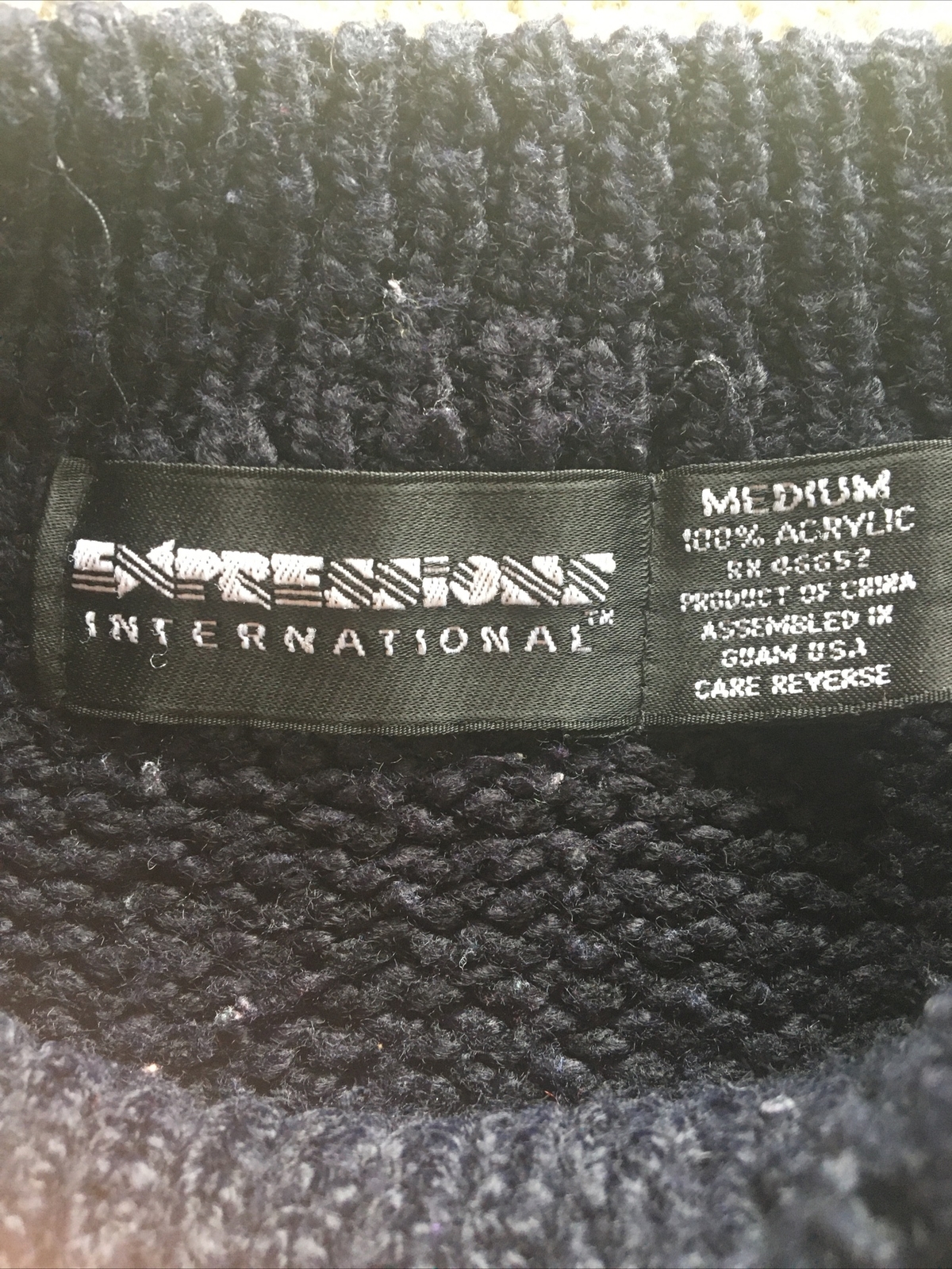 Expressions International Vintage Sweater Women’s M Native Black Geometric Knit