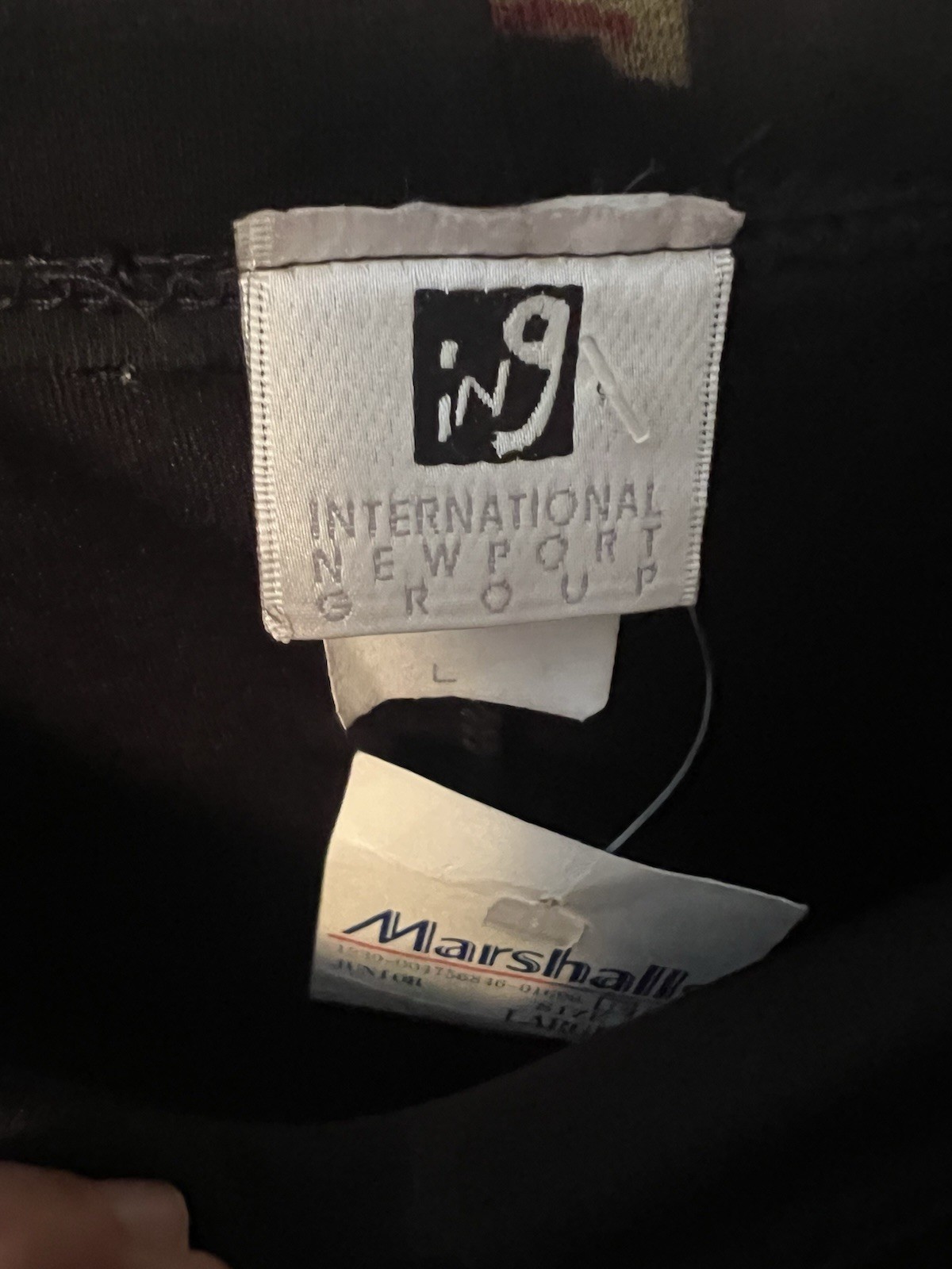 Vintage InG International Newport Group Large Spaghetti, Straps Black Red Roses