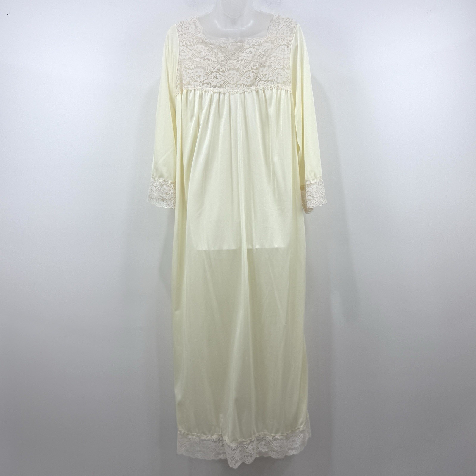 VTG Jill Andrea Nightgown M Cottagecore Prairie Lace Modest Bridal Victorian