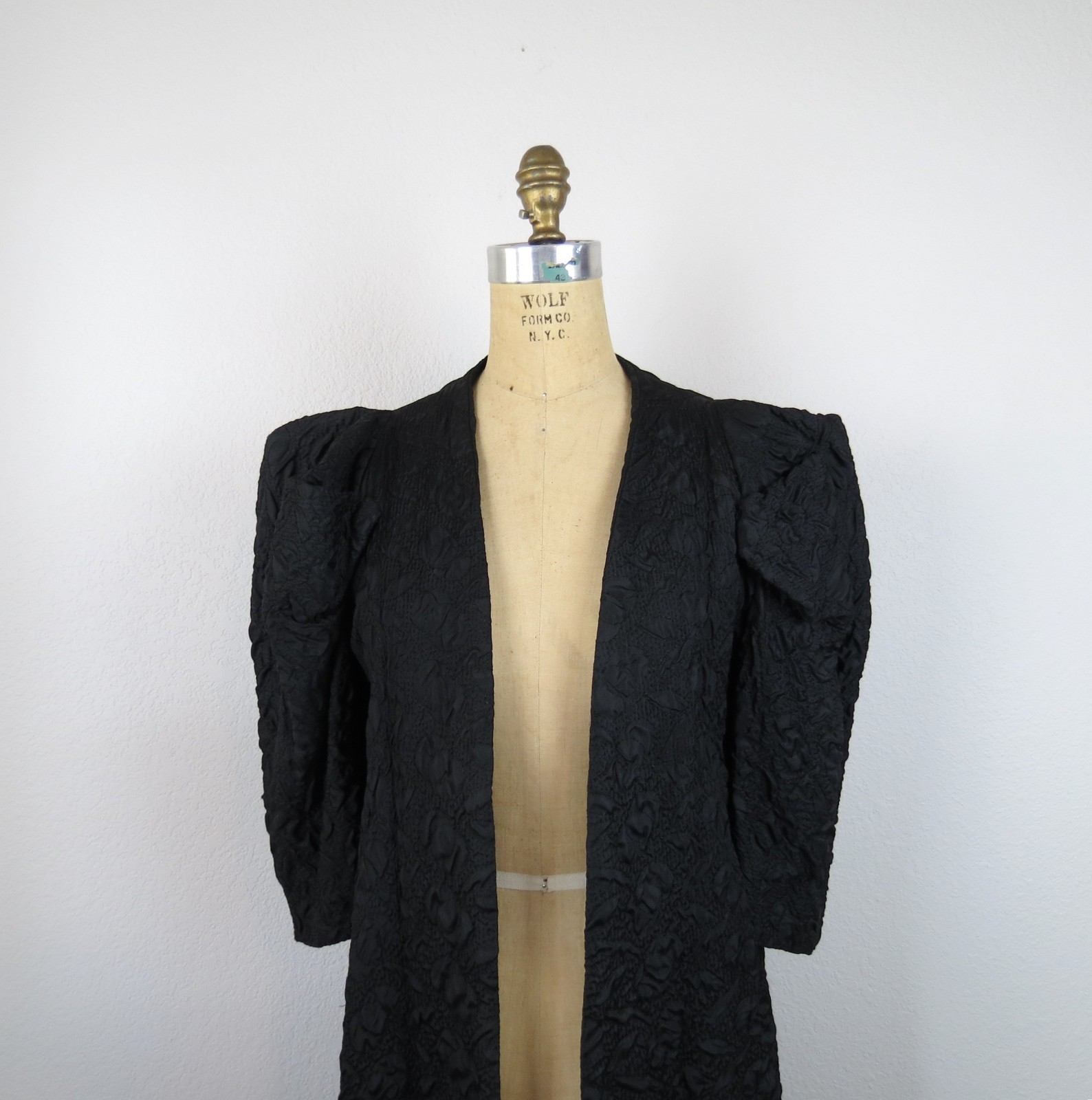 vintage 1940s women’s coat dressy cocktail jacket statement sleeve size medium