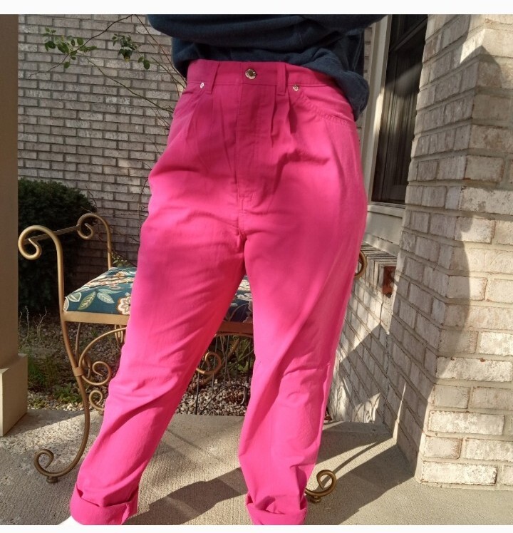 Vintage Justin Allen High Rise Hot Pink Pleated Front Pants Vintage 13/14