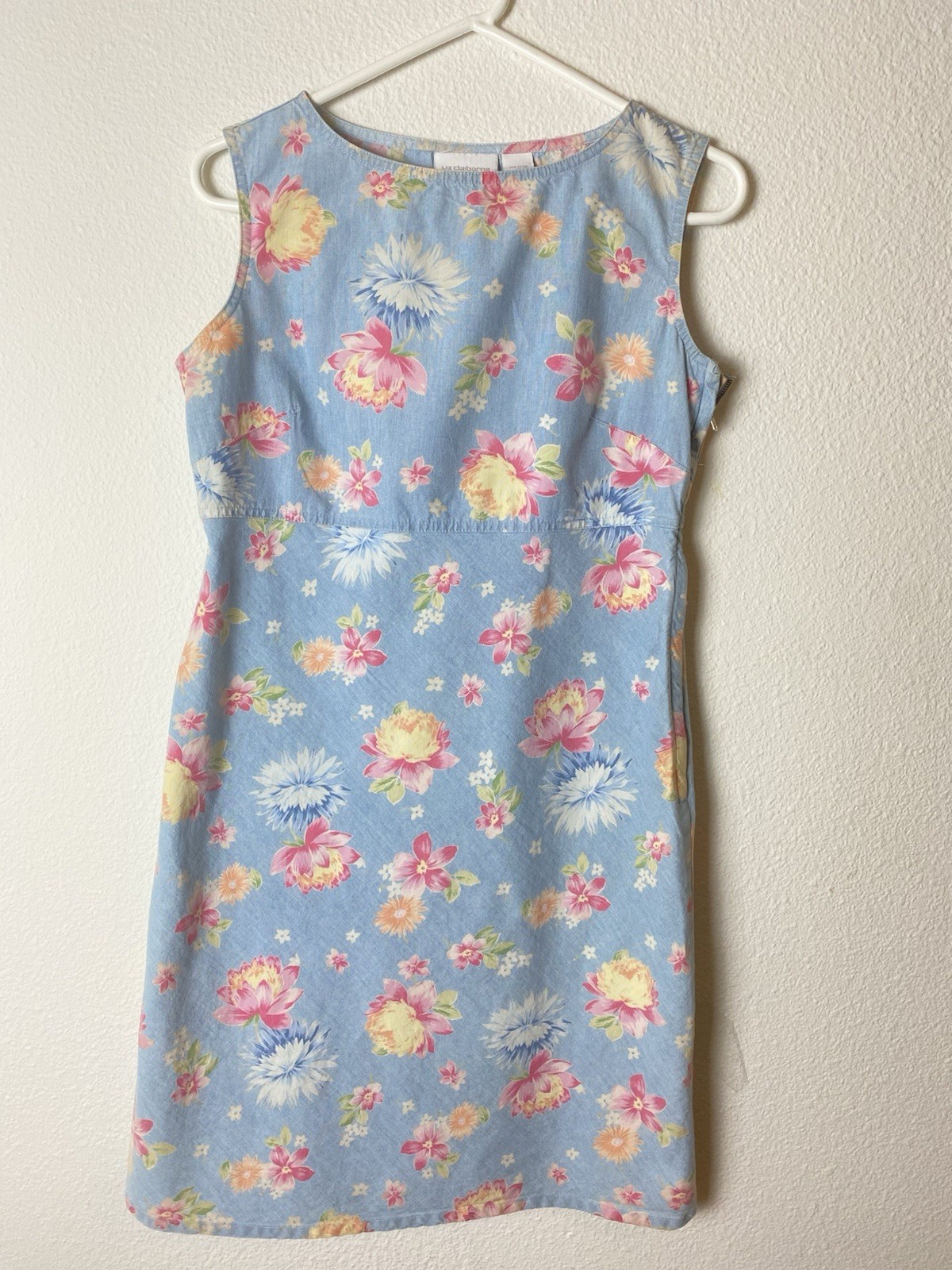 Vintage 90’s Y2K Liz Claiborne Women’s denim Floral dress Size P/8