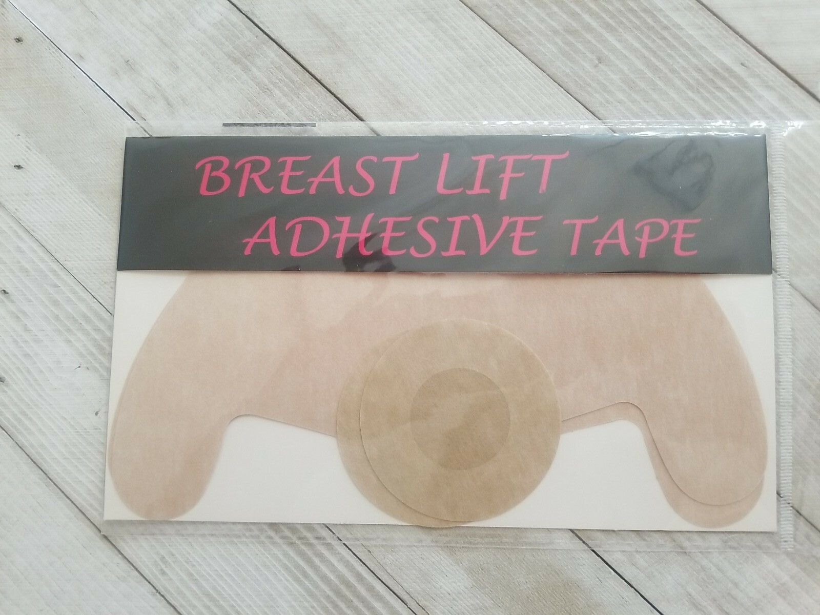Adhesive Tape Bra Breast Lift Tape Push Up, Rich Tan, 2 pc One Size