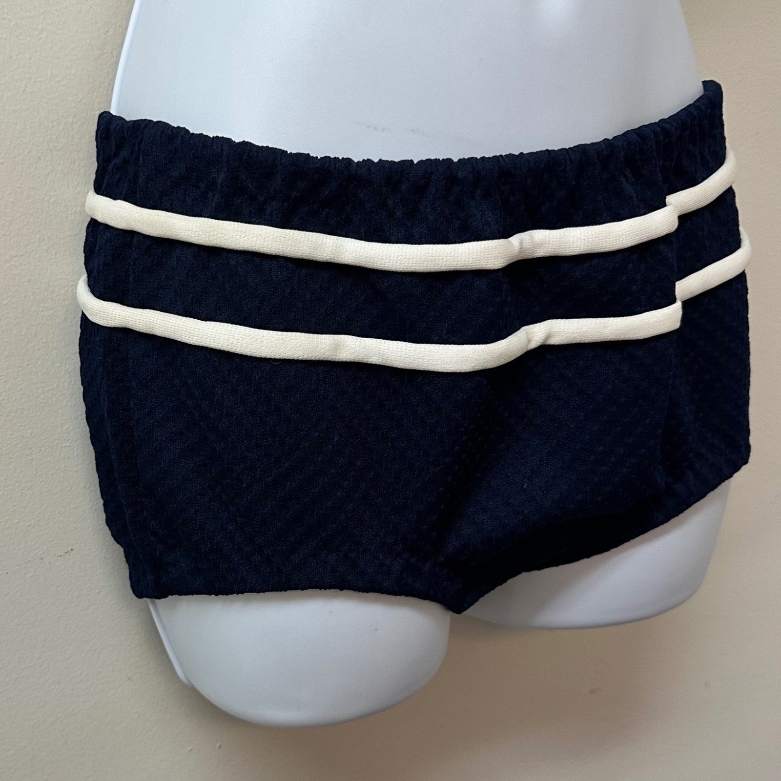 Vintage Cole of California Navy Blue White Trim Two Piece Swimsuit Size 8 C4181