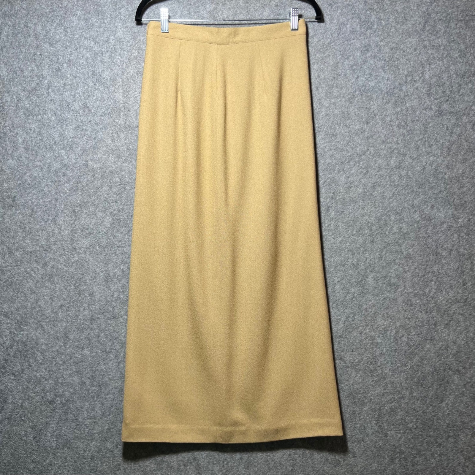Vintage 90s 3 Piece Suit Set 9/10 Camel Tan Wool Blend Blazer Pant Skirt Lined