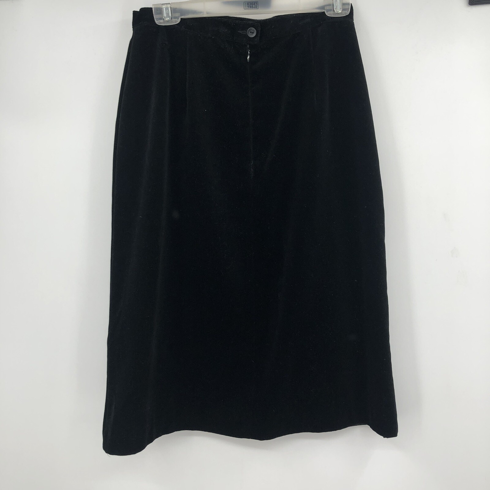 Vintage Tan Jay 1970s Black Velvet Classic A-Line Skirt Women’s Size 12