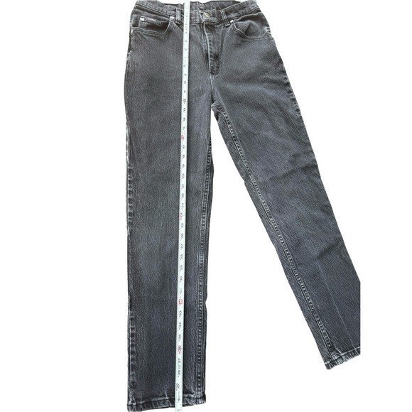 Vintage Denim Riders High Waisted Straight Leg Jeans Faded Black Wash Womens 27