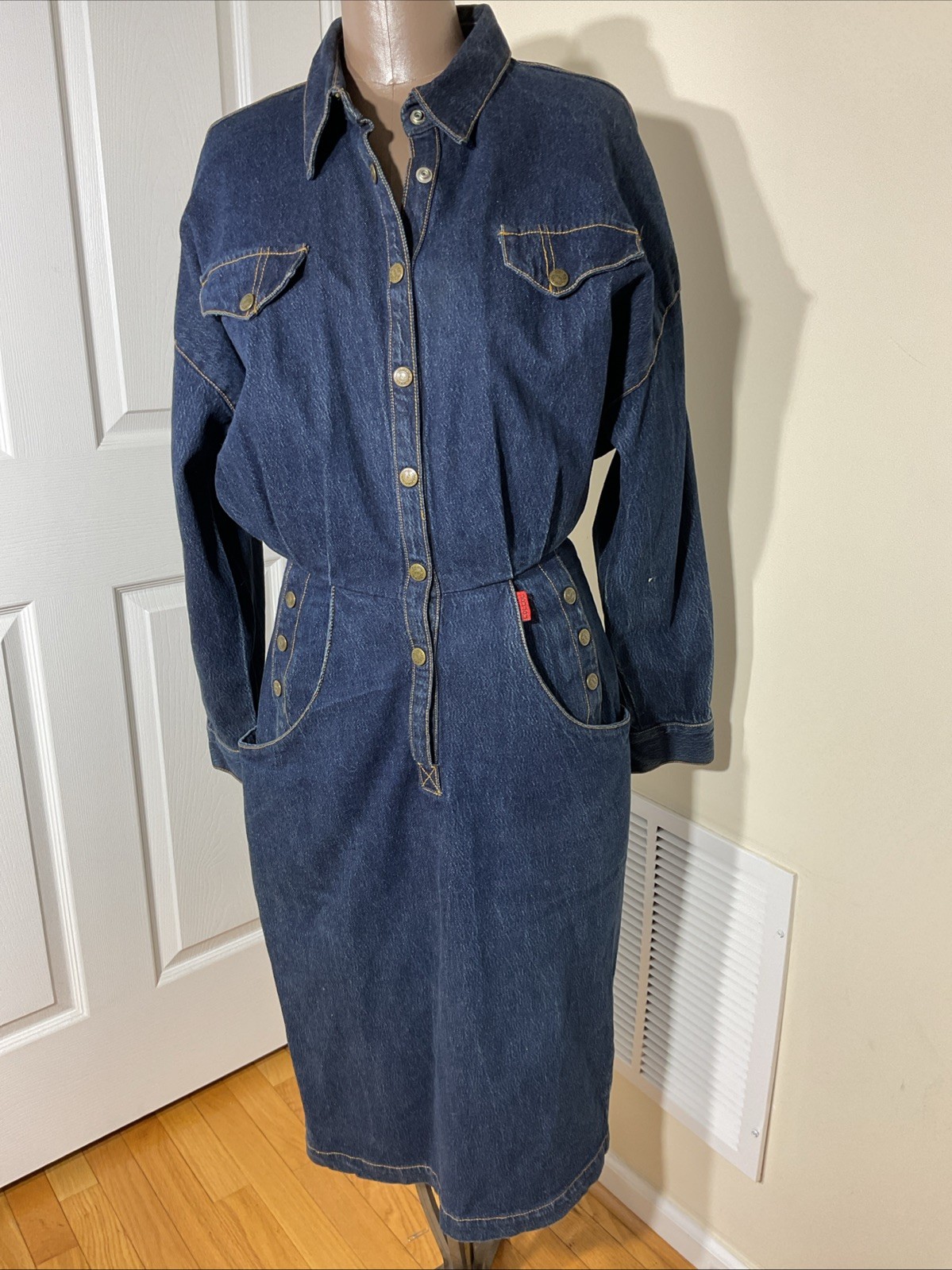 Rare 1980’s Vintage Rococo Jeans Dress Midi Size 8 Excellent Condition