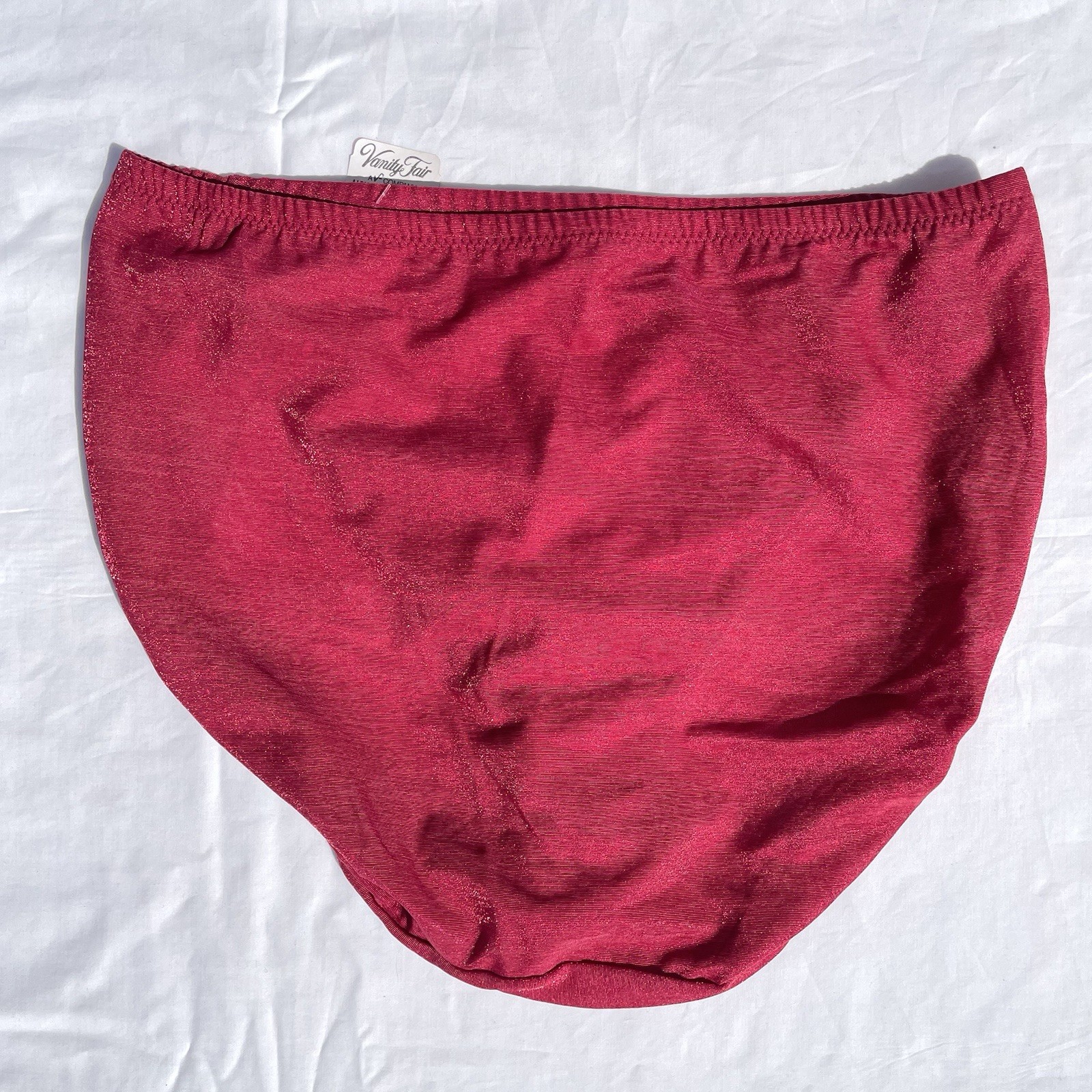 Vanity Fair Body Sleeks High Cut Silky Panties Womens Large Bordeaux Red 48071